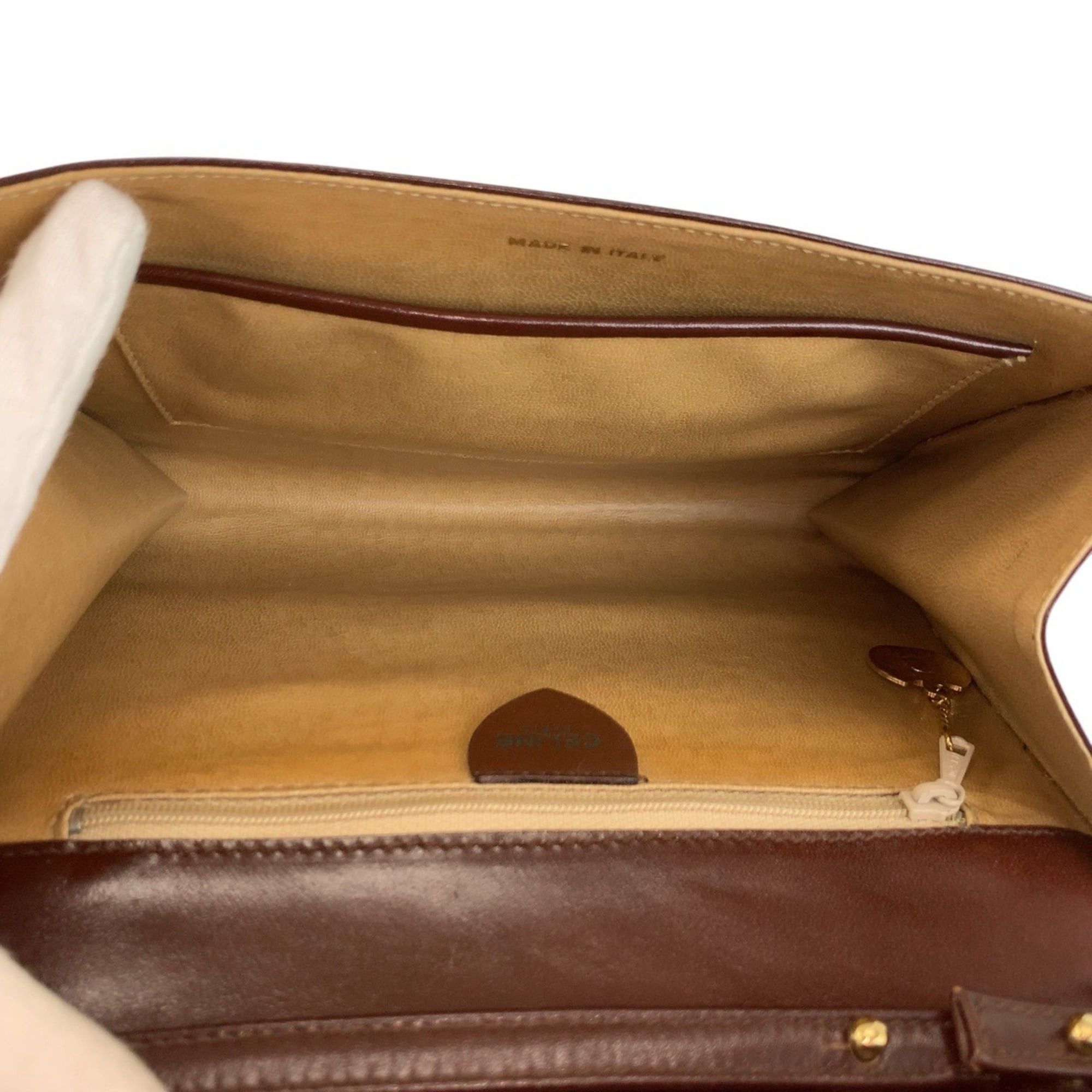 Celine CELINE Vintage Blazon Brown Leather Shoulder Bag/Pochette (F 08) Size ONE SIZE - 9 Thumbnail