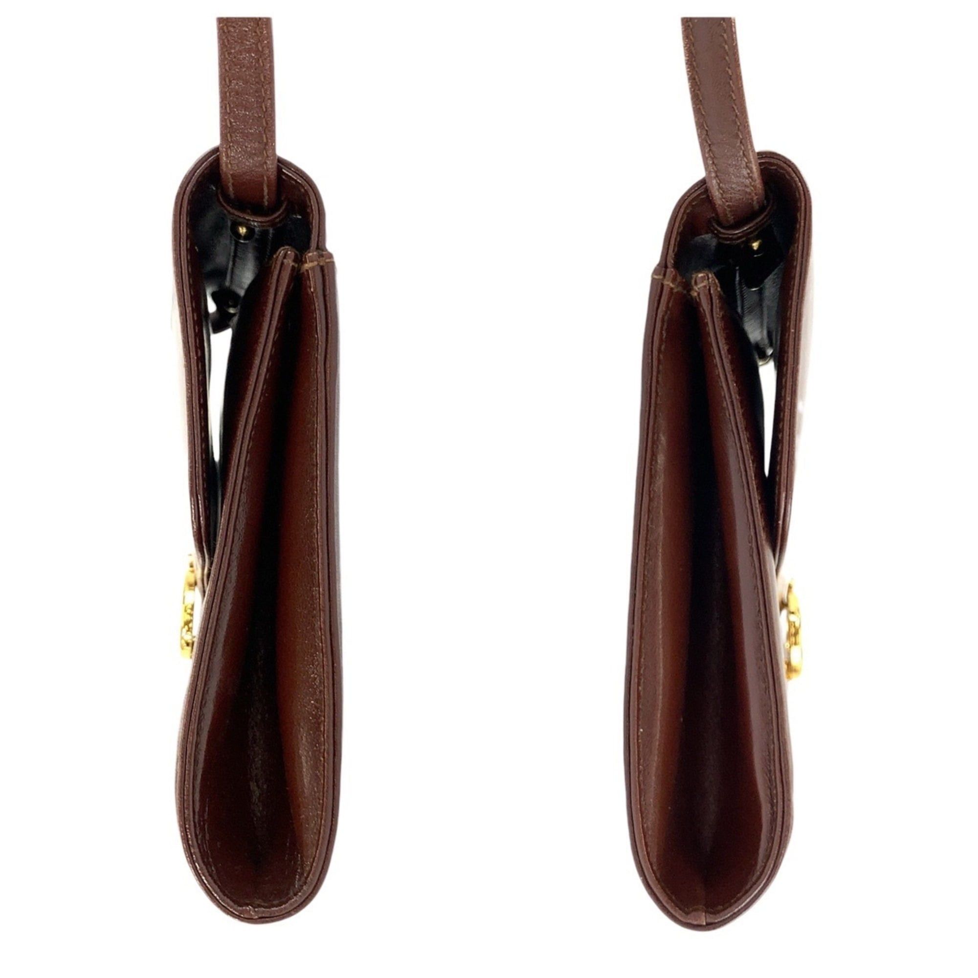 Celine CELINE Vintage Blazon Brown Leather Shoulder Bag/Pochette (F 08) Size ONE SIZE - 8 Thumbnail