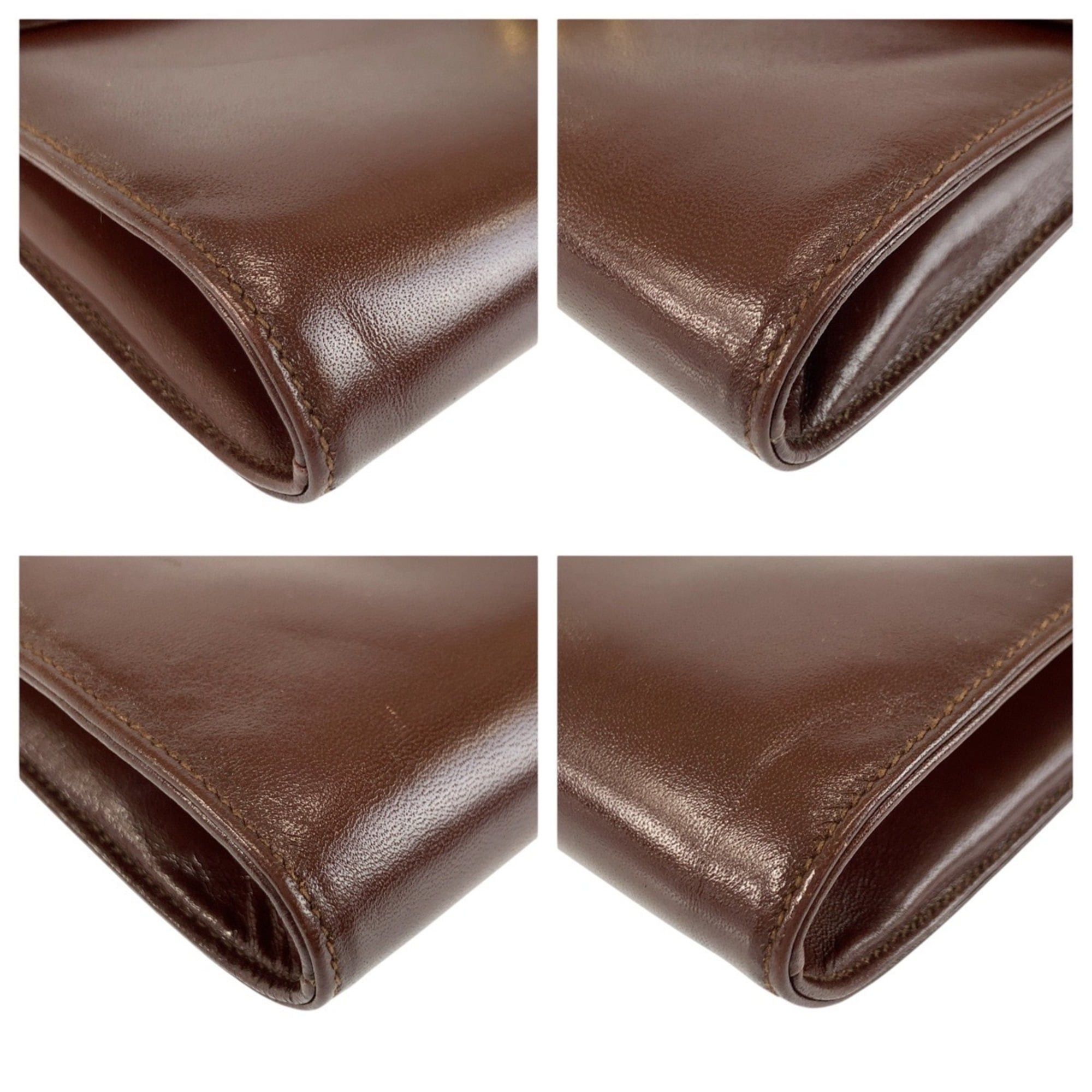 Celine CELINE Vintage Blazon Brown Leather Shoulder Bag/Pochette (F 08) Size ONE SIZE - 4 Thumbnail