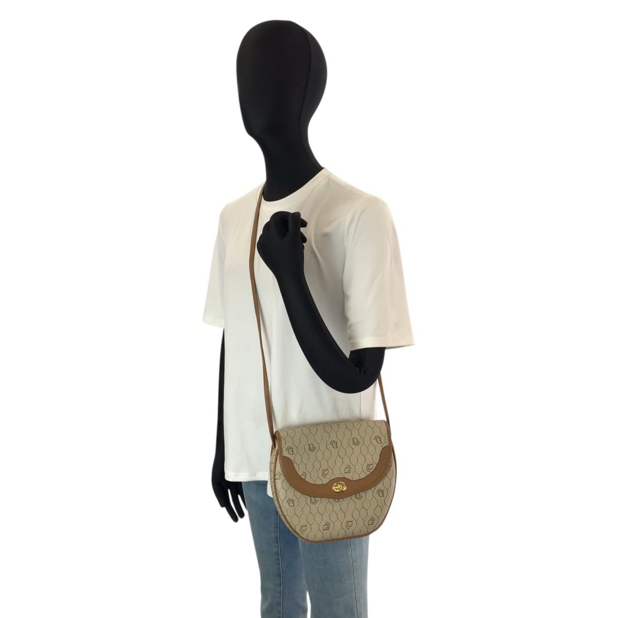 Dior Christian Dior Vintage Honeycomb Pattern Beige Brown Leather Shoulder Bag/Pouch for Women Size ONE SIZE - 5 Thumbnail