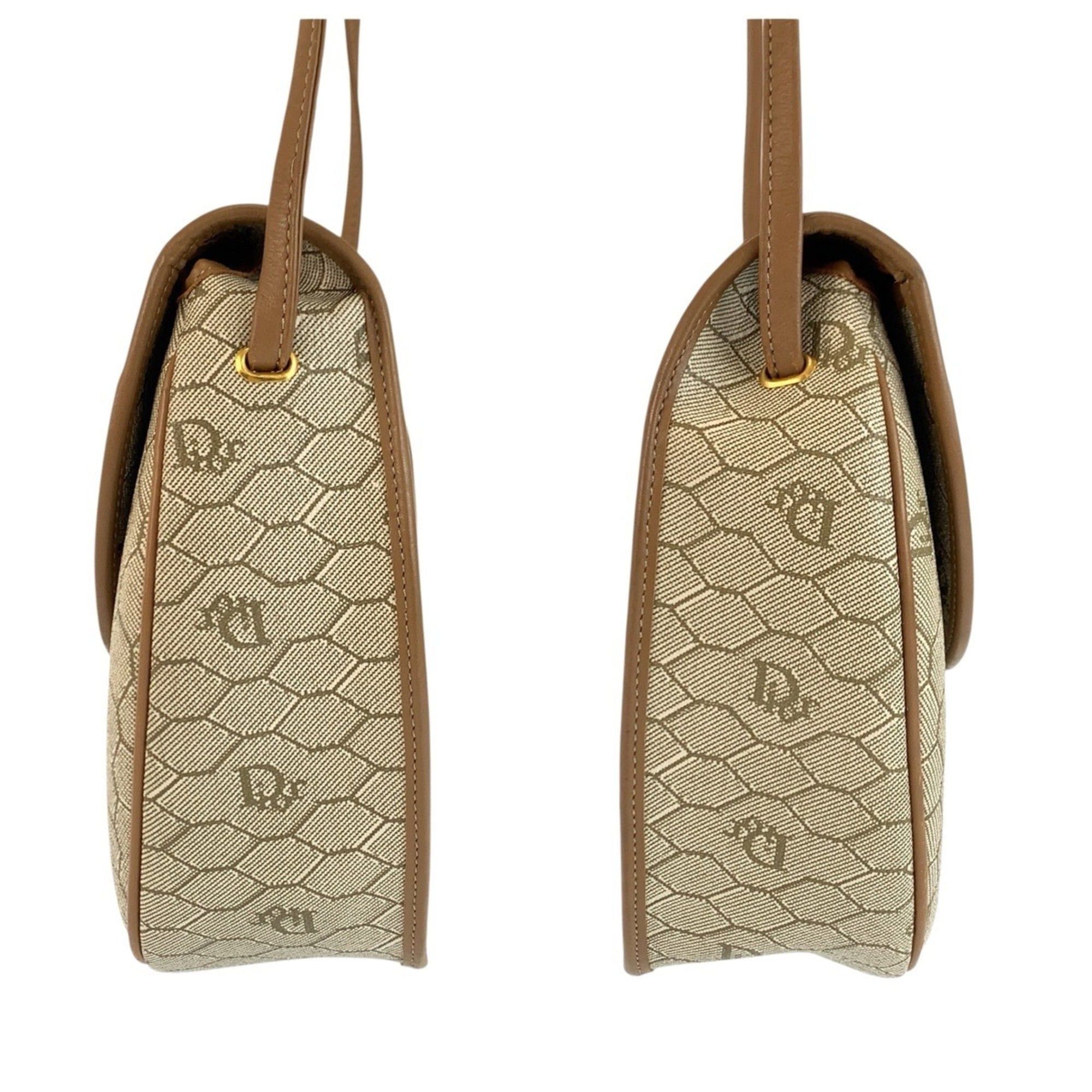 Dior Christian Dior Vintage Honeycomb Pattern Beige Brown Leather Shoulder Bag/Pouch for Women Size ONE SIZE - 6 Thumbnail
