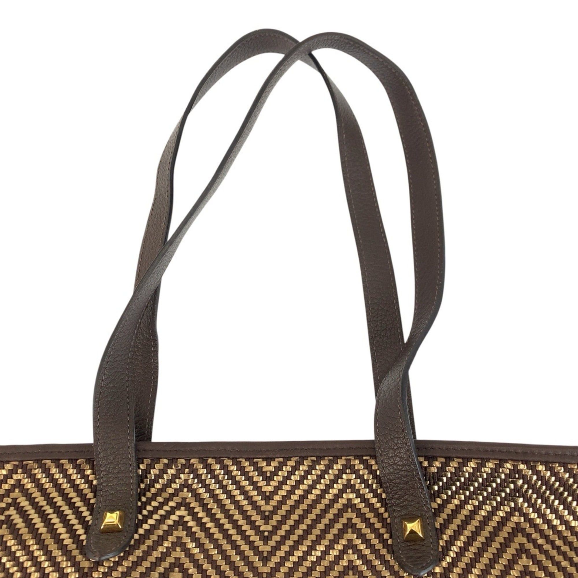 Hermes HERMES Cabas Chennai Brown Gold Polyester Leather Tote Bag Shoulder □L Stamp Women's Size ONE SIZE - 8 Thumbnail
