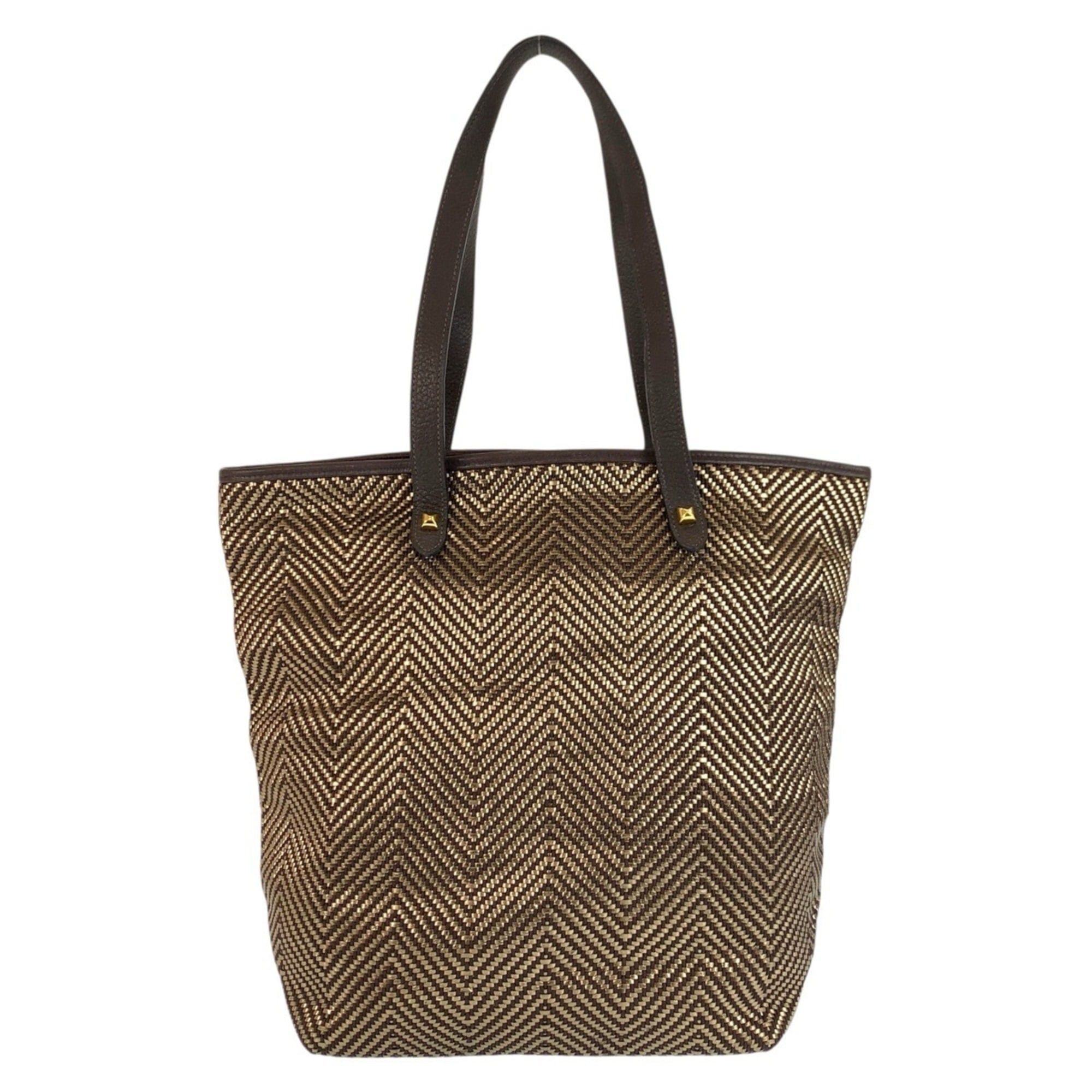 Hermes HERMES Cabas Chennai Brown Gold Polyester Leather Tote Bag Shoulder □L Stamp Women's Size ONE SIZE - 2 Thumbnail