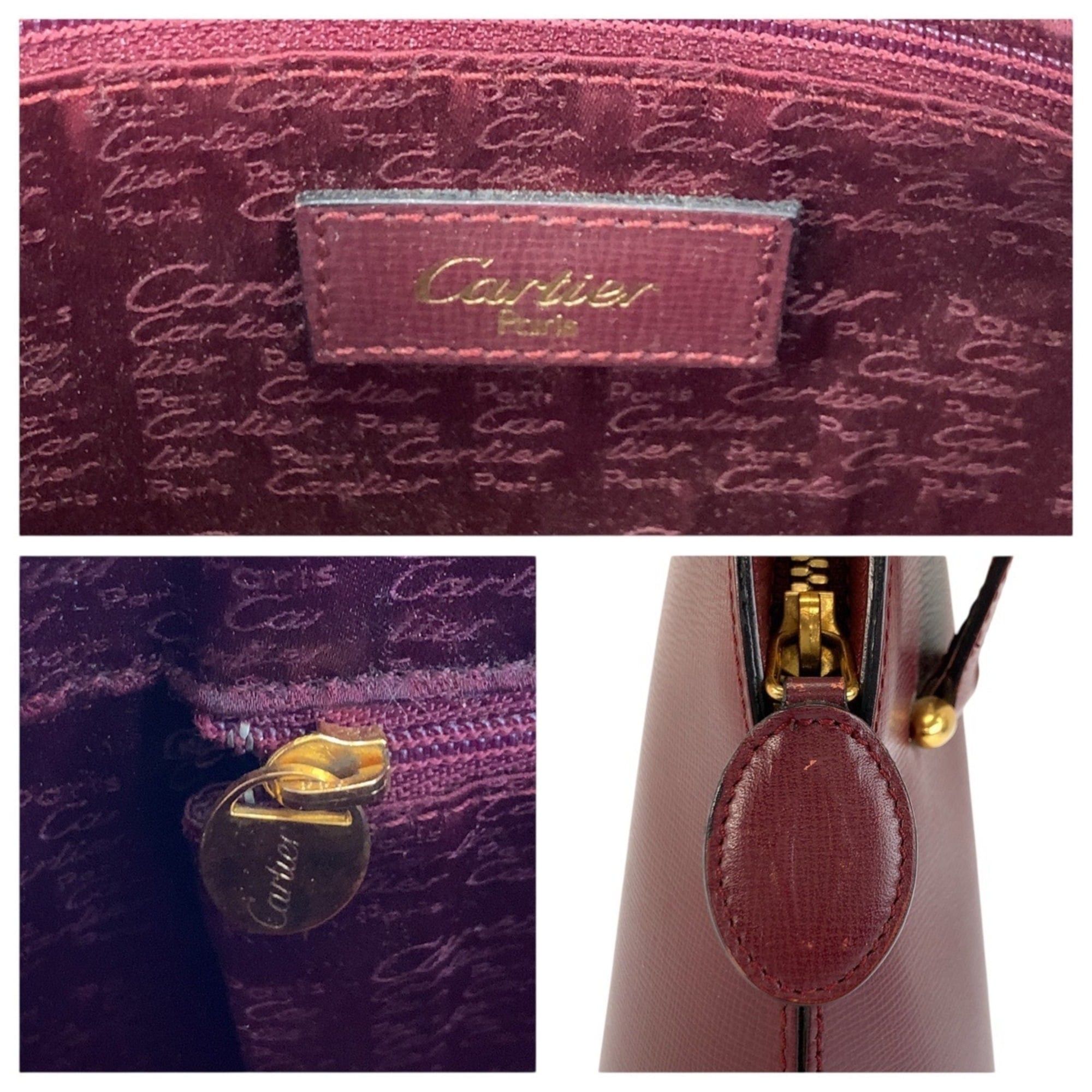 Cartier Cartier Must Line Bordeaux Gold Hardware Leather Shoulder Bag for Women Size ONE SIZE - 3 Thumbnail