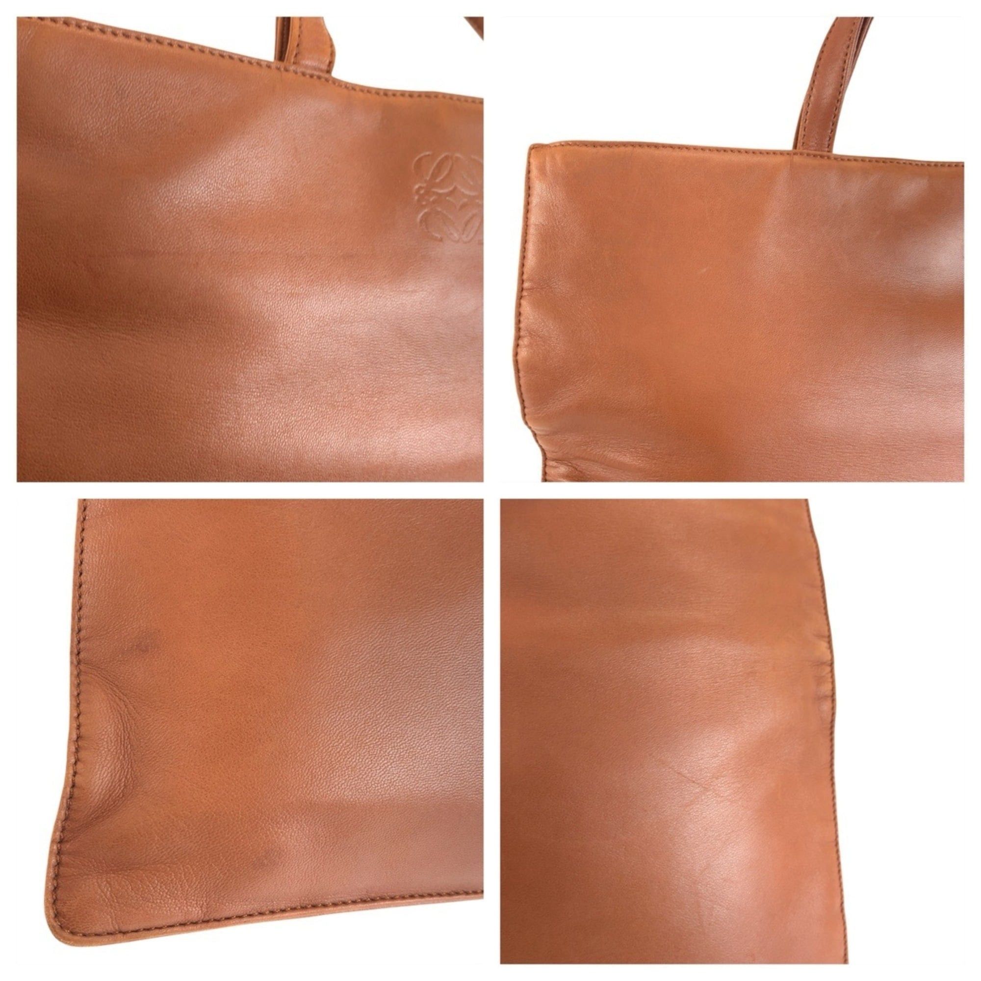Loewe LOEWE Anagram Brown Camel Gold Hardware Leather Tote Bag Handbag for Women Size ONE SIZE - 5 Thumbnail