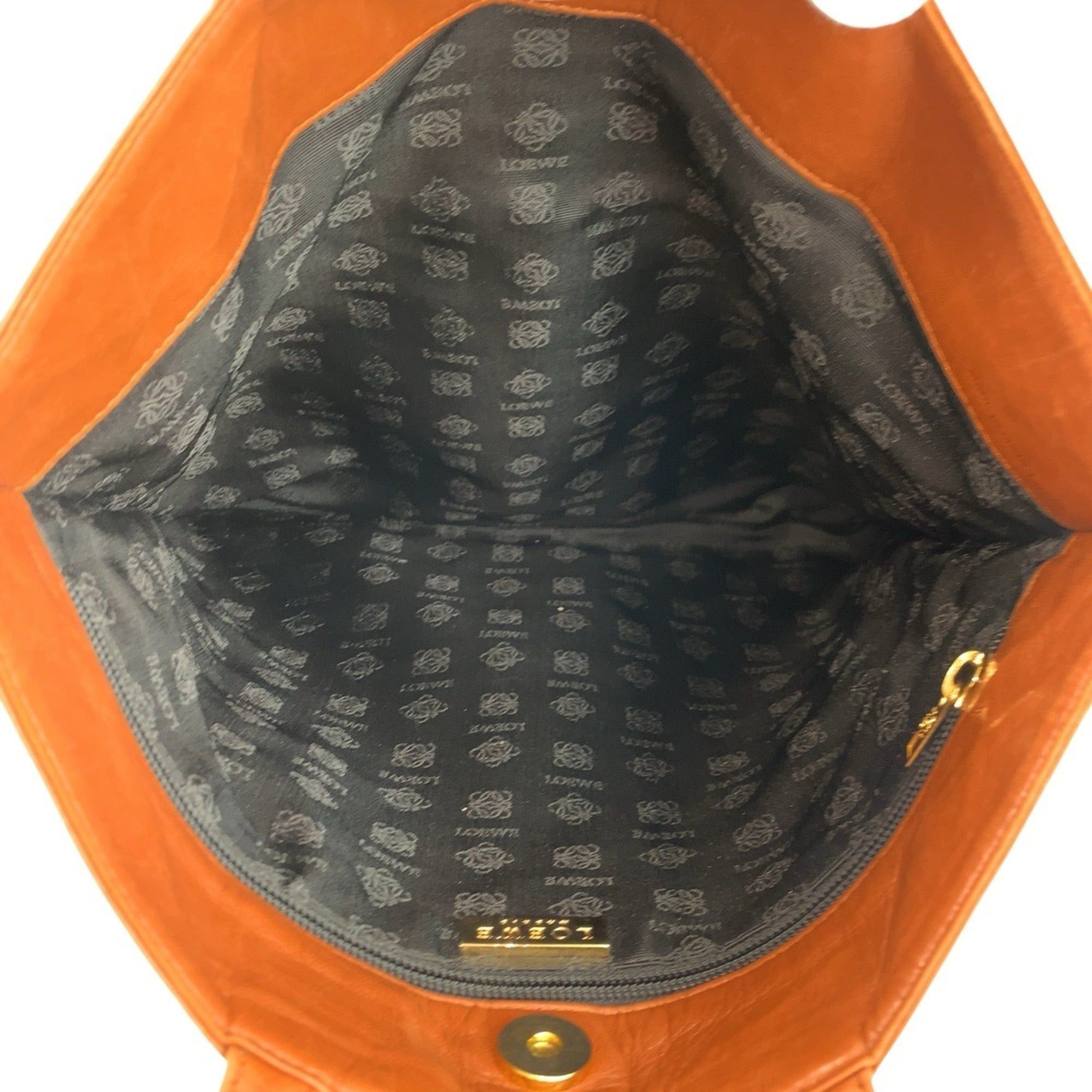 Loewe LOEWE Anagram Brown Camel Gold Hardware Leather Tote Bag Handbag for Women Size ONE SIZE - 9 Thumbnail