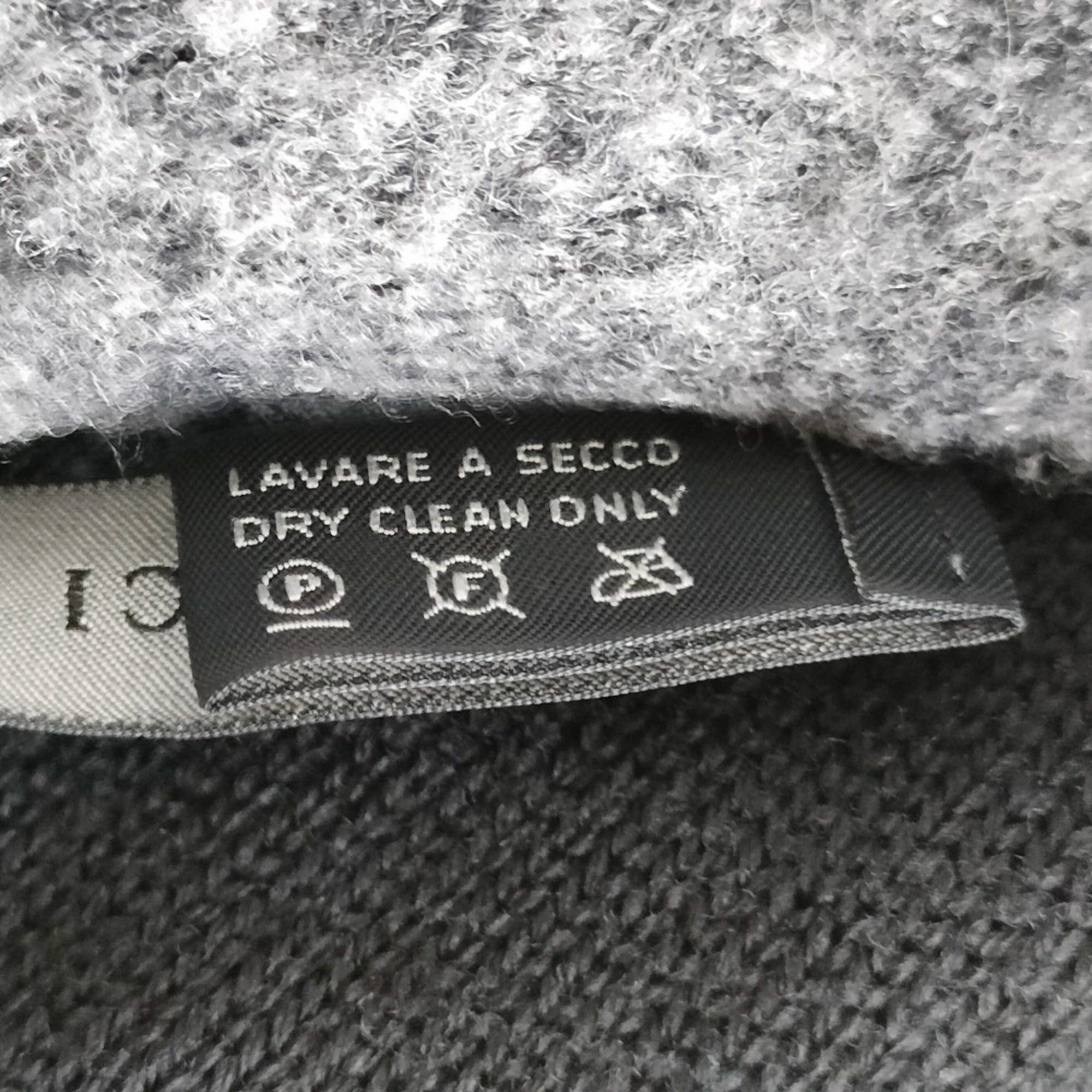 Gucci GUCCI Wool Blend Bicolor Knit Scarf, Black x Gray, Women's Size ONE SIZE - 7 Thumbnail
