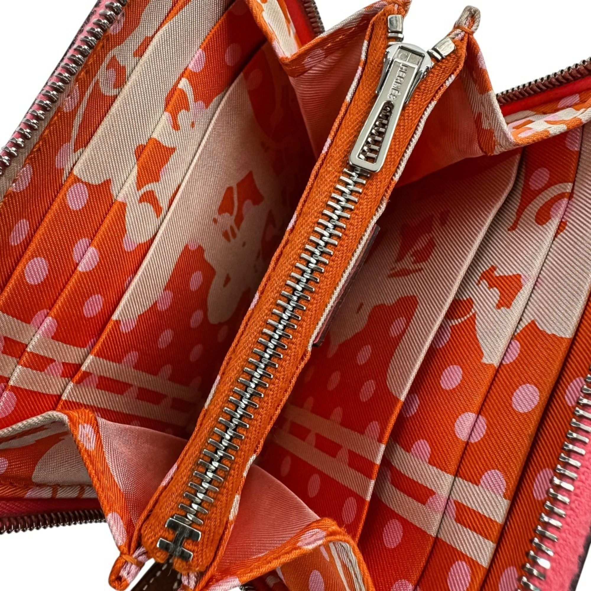 Hermes Hermes Azap Compact Silk In Leather Wallet, Rose Azalee Pink, C Stamp, Women's. Size ONE SIZE - 7 Thumbnail