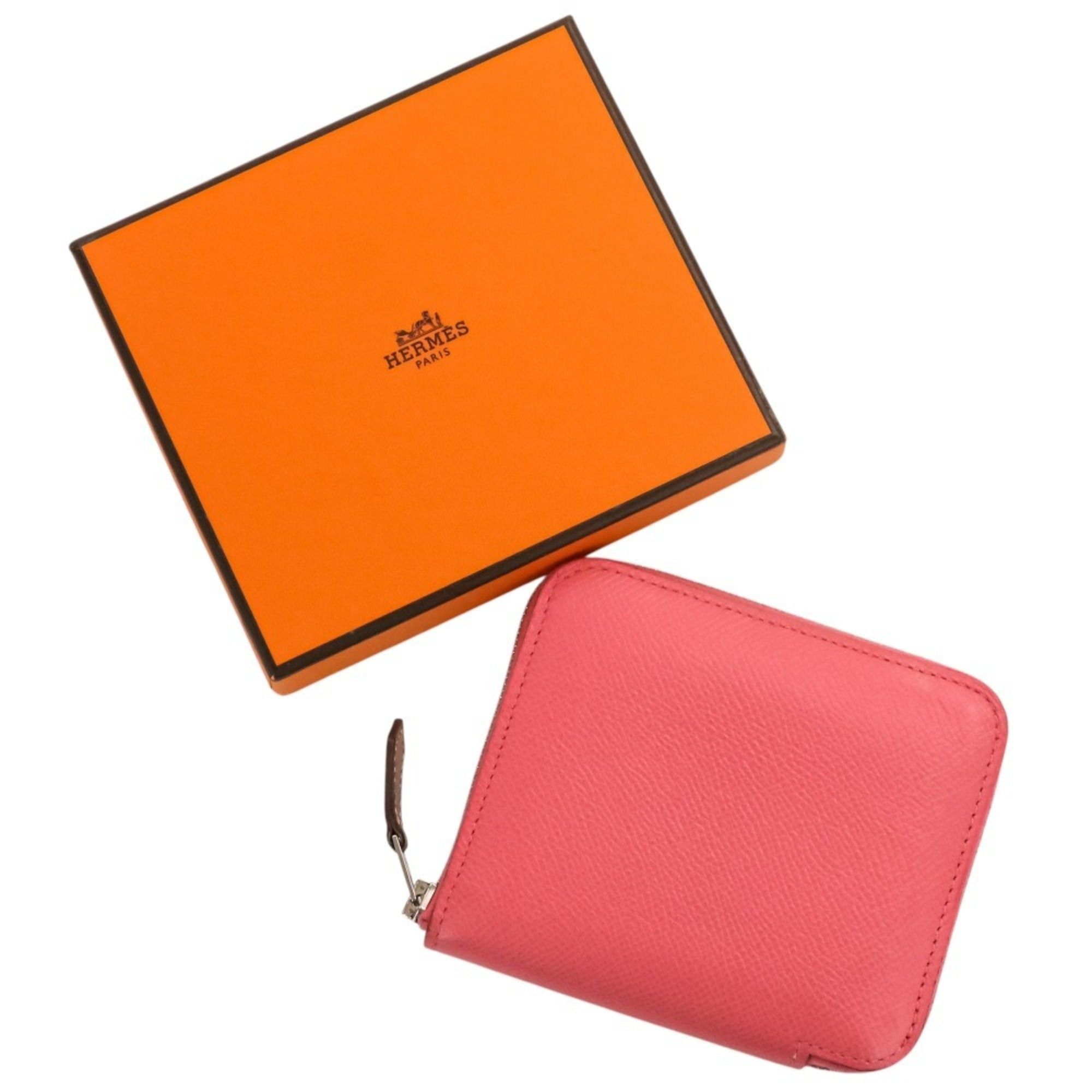 Hermes Hermes Azap Compact Silk In Leather Wallet, Rose Azalee Pink, C Stamp, Women's. Size ONE SIZE - 9 Thumbnail