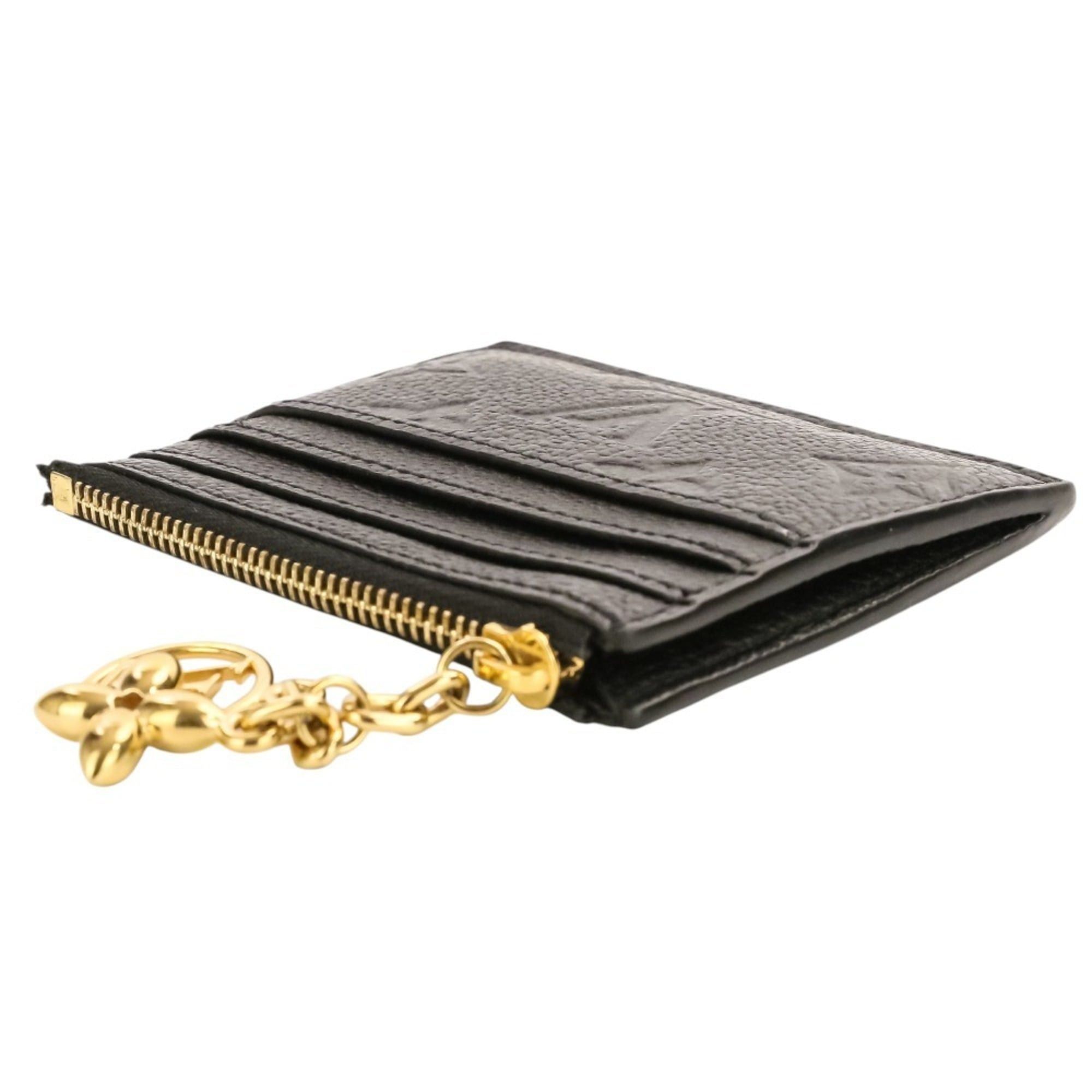 Louis Vuitton Louis Vuitton Monogram Empreinte Porte Cartes LV Charm Wallet/Coin Case/Card Case M82132 Black Women's Size ONE SIZE - 4 Thumbnail