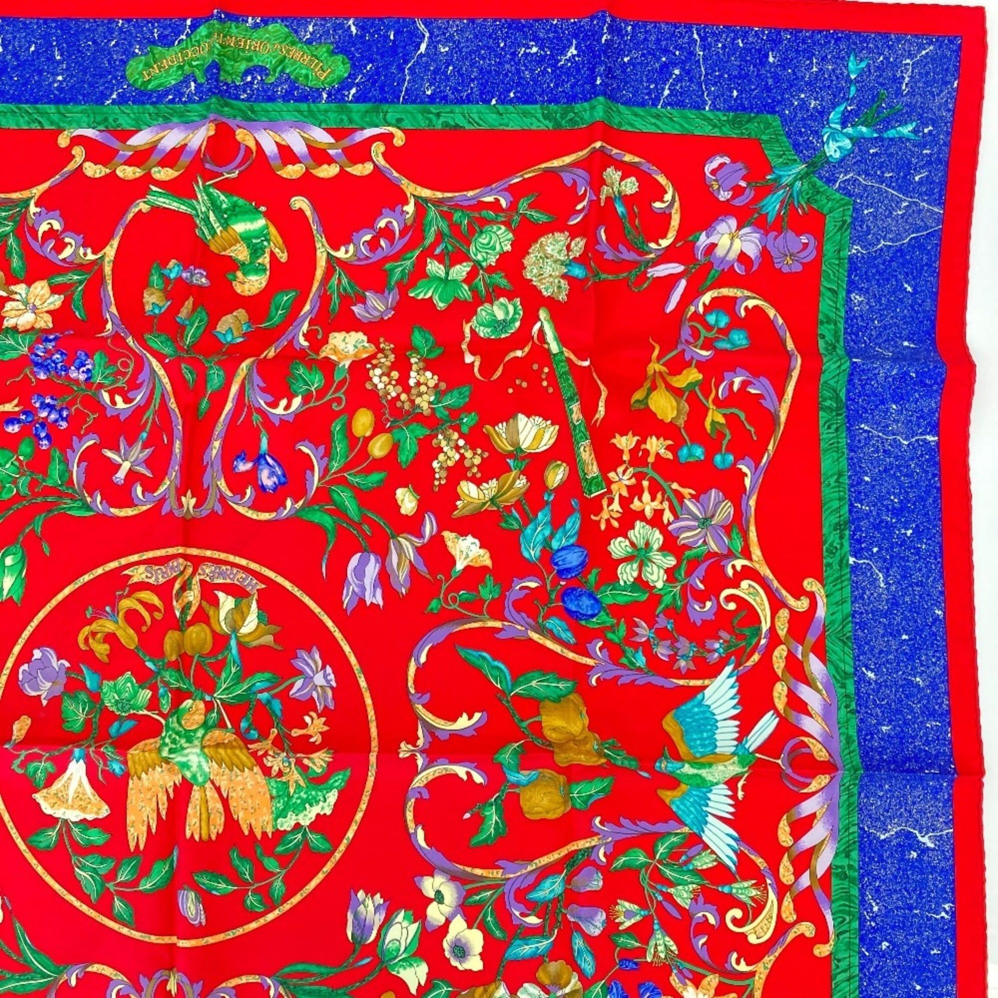 Hermes Hermes Carre 90 PIERRES d' ORIENT et OCCIDENT (Oriental Stones and Western Stonework) Silk Scarf, Red, Women's Size ONE SIZE - 7 Thumbnail