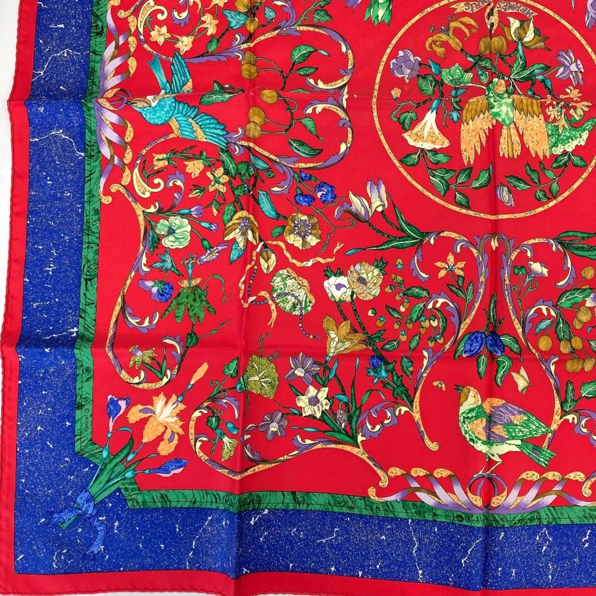 Hermes Hermes Carre 90 PIERRES d' ORIENT et OCCIDENT (Oriental Stones and Western Stonework) Silk Scarf, Red, Women's Size ONE SIZE - 6 Thumbnail