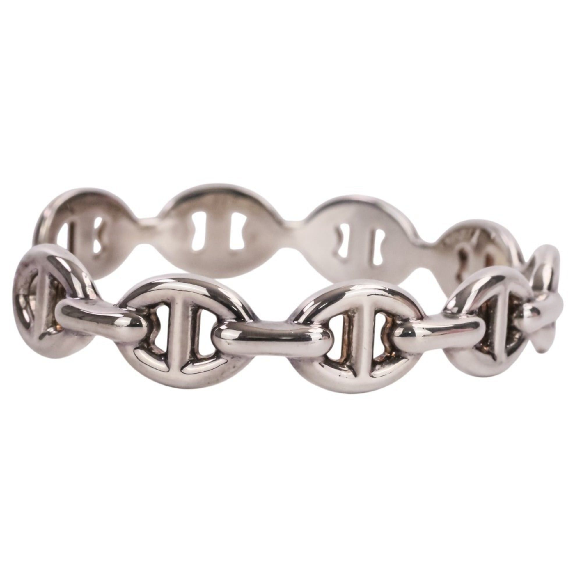 Hermes Hermes Chaine d'Ancre Enchainee SV925 Bangle Bracelet, Size SH, Silver, Women's Size ONE SIZE - 5 Thumbnail