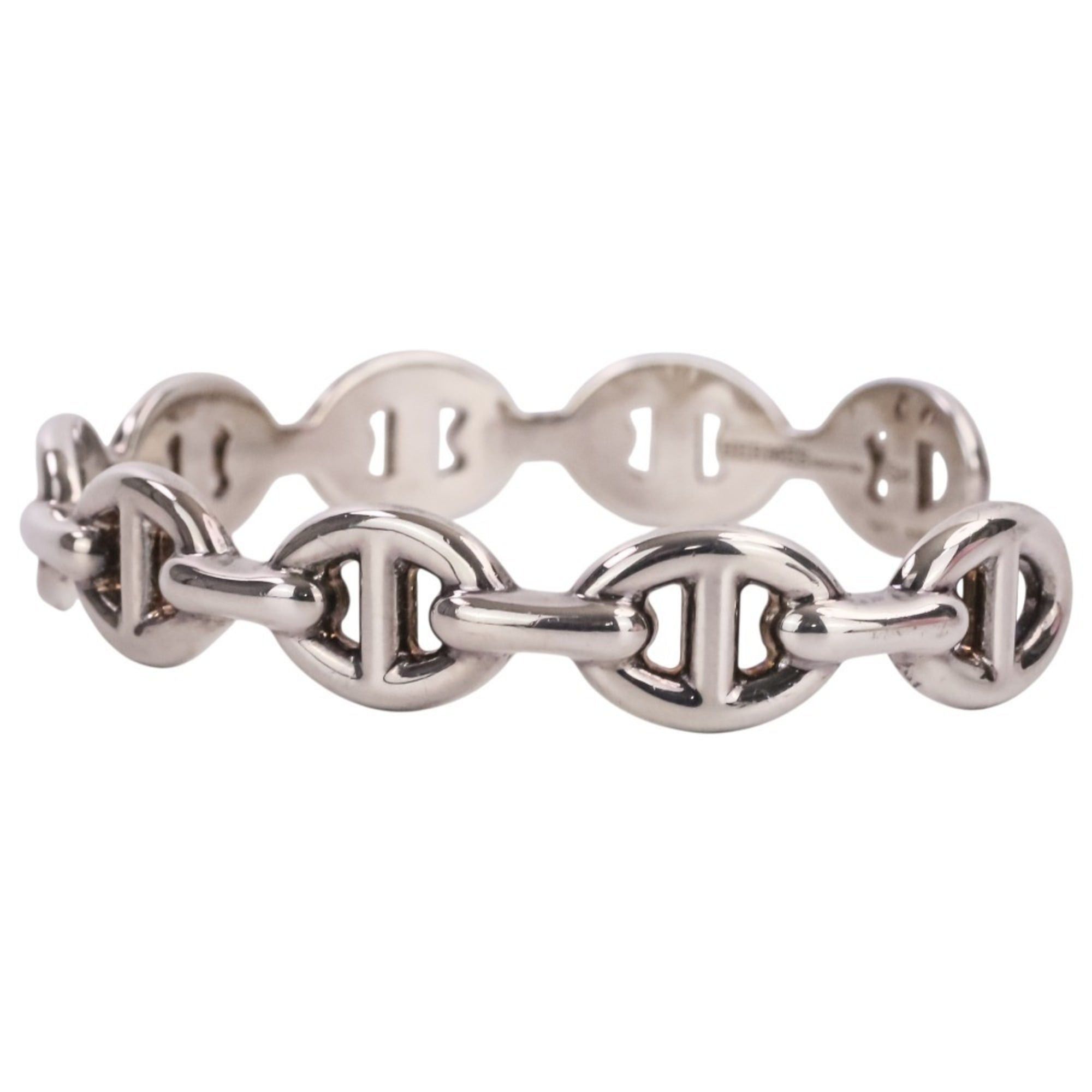 Hermes Hermes Chaine d'Ancre Enchainee SV925 Bangle Bracelet, Size SH, Silver, Women's Size ONE SIZE - 3 Thumbnail