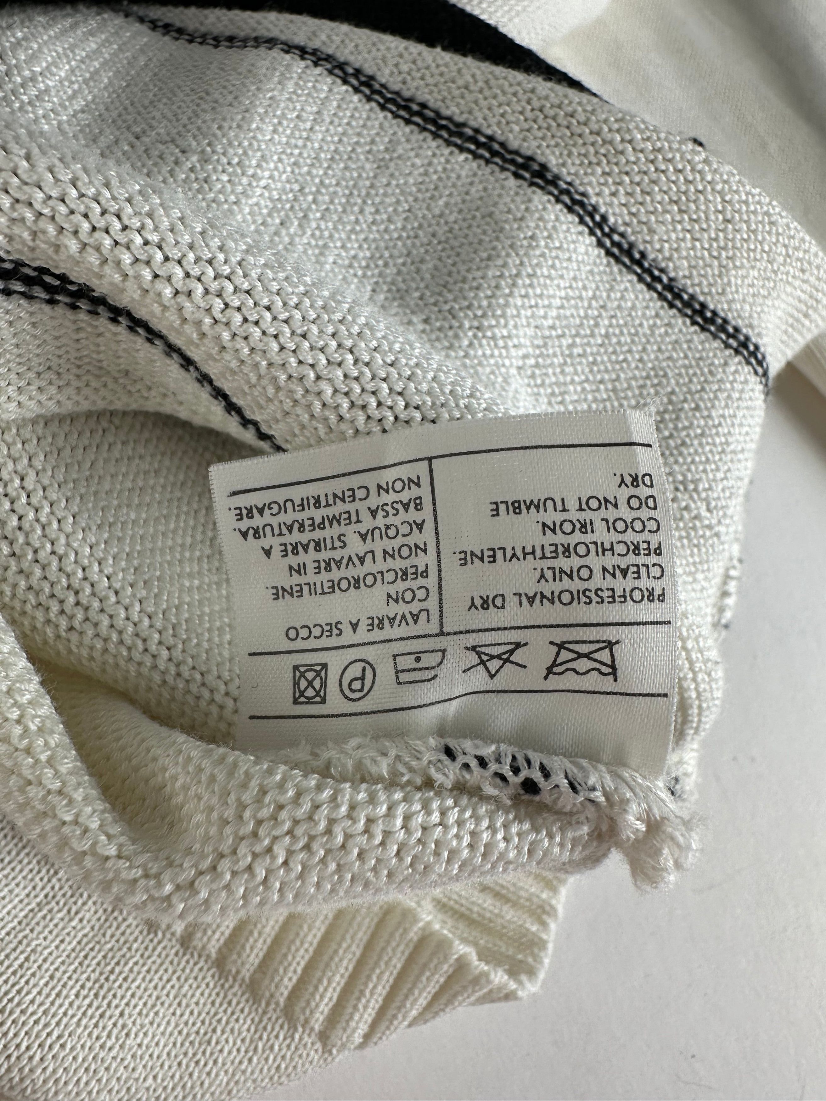 Salvatore Ferragamo Vintage Striped Knit Top Cream Black XL Size XL / US 12-14 / IT 48-50 - 6 Thumbnail