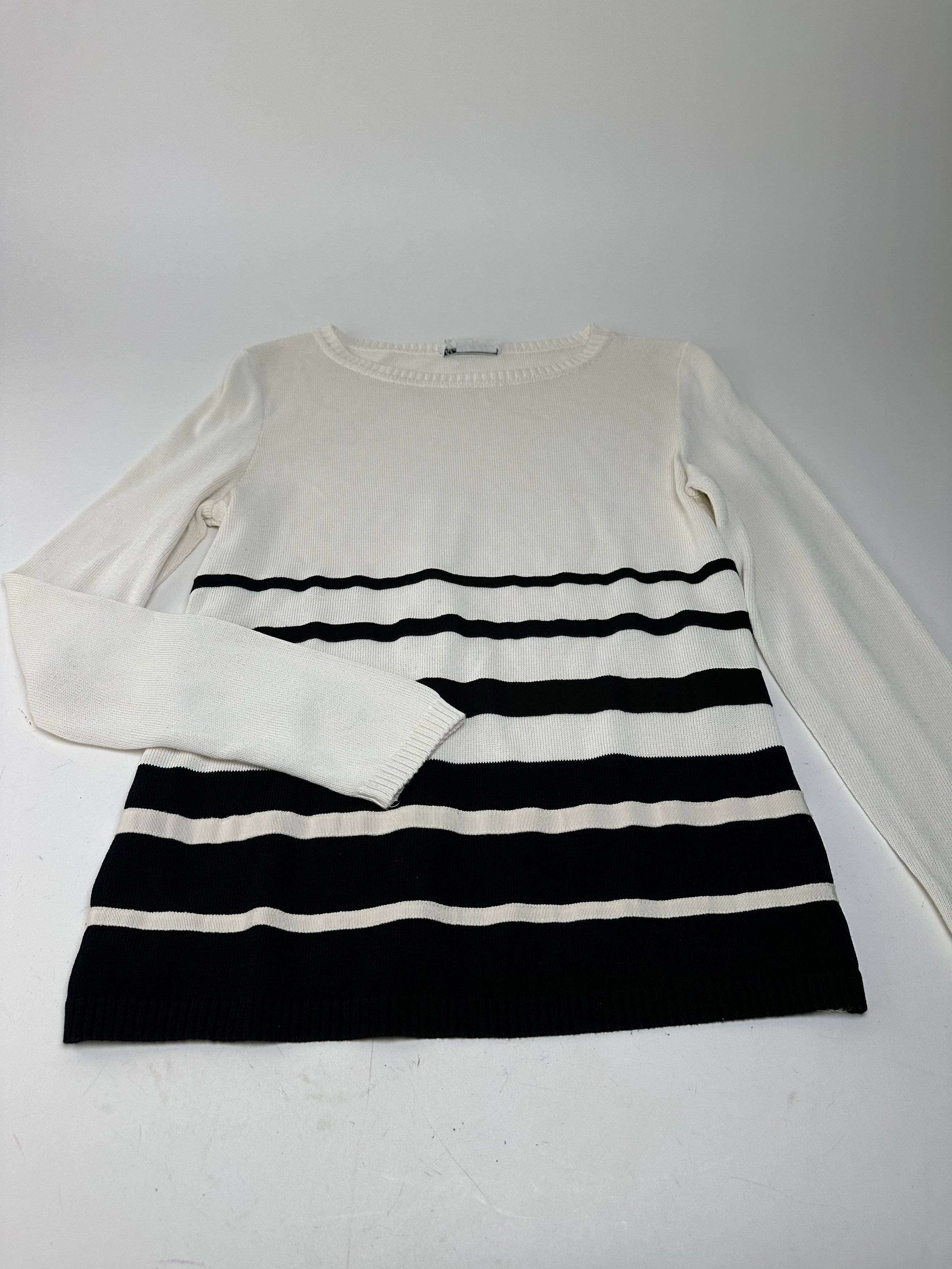 Salvatore Ferragamo Vintage Striped Knit Top Cream Black XL Size XL / US 12-14 / IT 48-50 - 4 Thumbnail