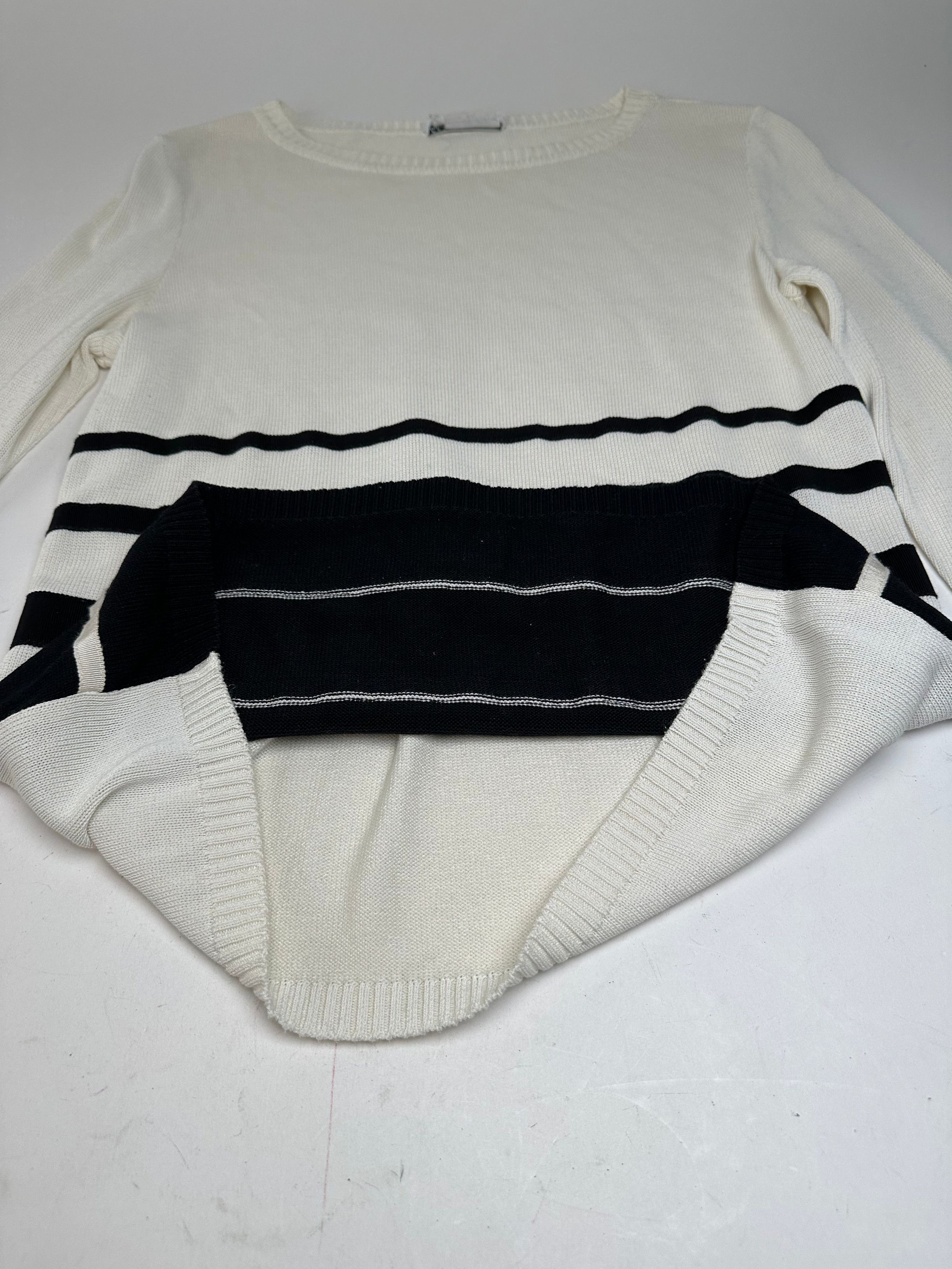 Salvatore Ferragamo Vintage Striped Knit Top Cream Black XL Size XL / US 12-14 / IT 48-50 - 5 Thumbnail