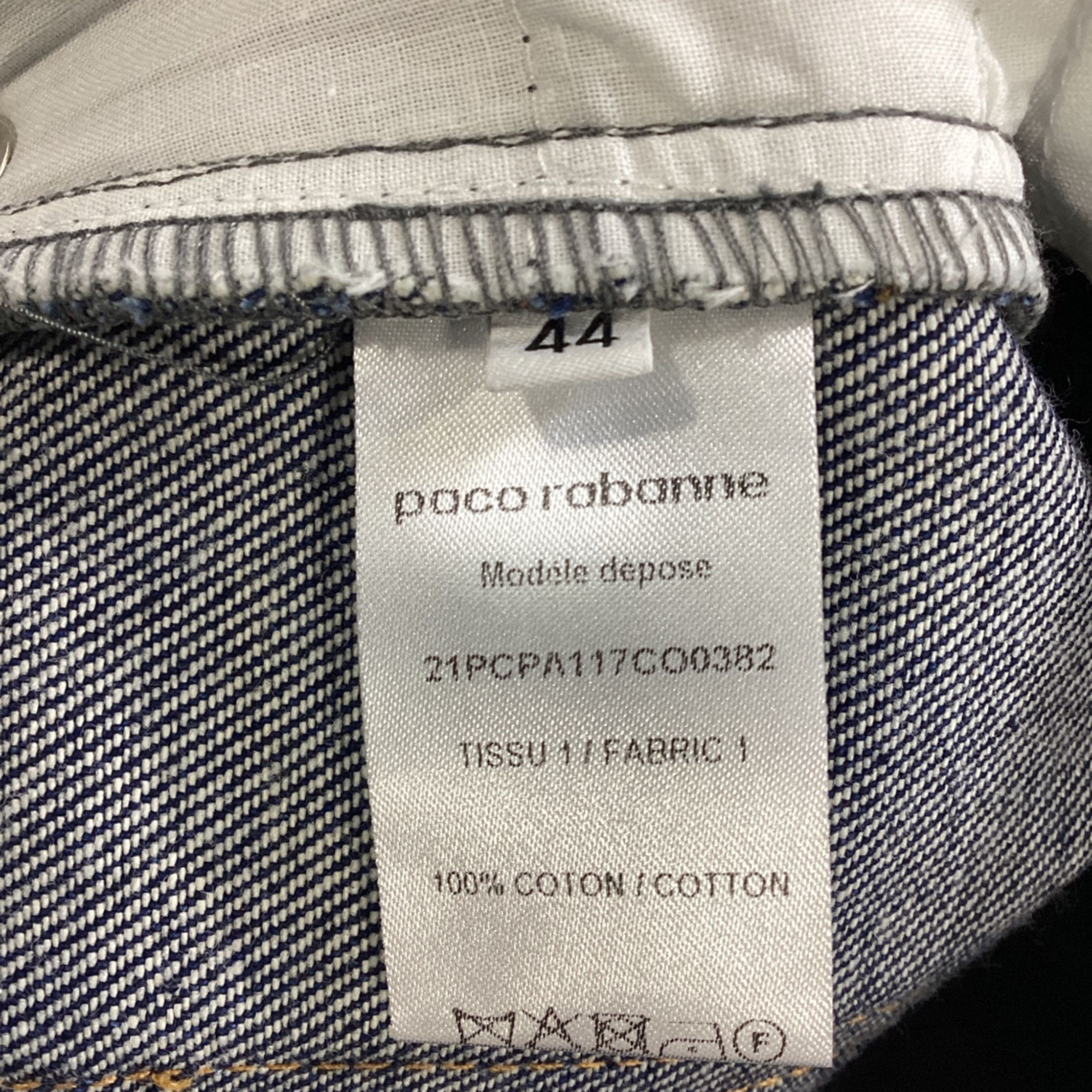 Paco Rabanne Paco Rabanne Straight Leg Jeans in Blue Cotton Denim Size 26" / US 2 / IT 38 - 4 Thumbnail