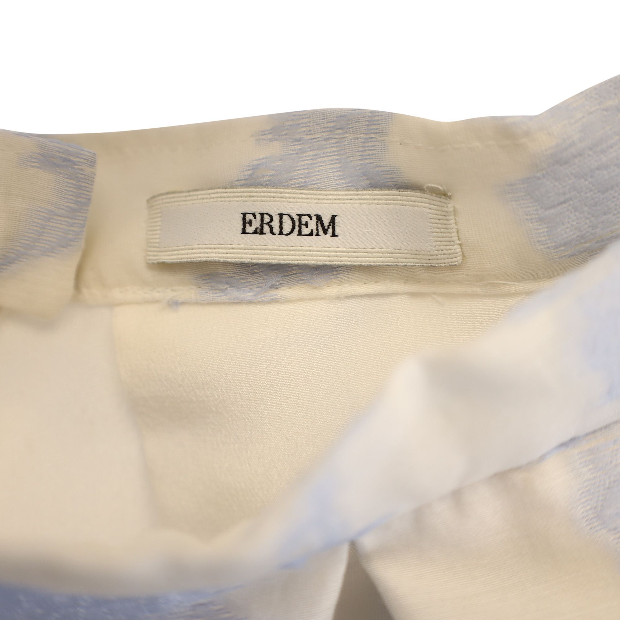 Erdem Erdem Floral Midi Skirt in Light Blue Cotton Size 26" / US 2 / IT 38 - 2 Thumbnail