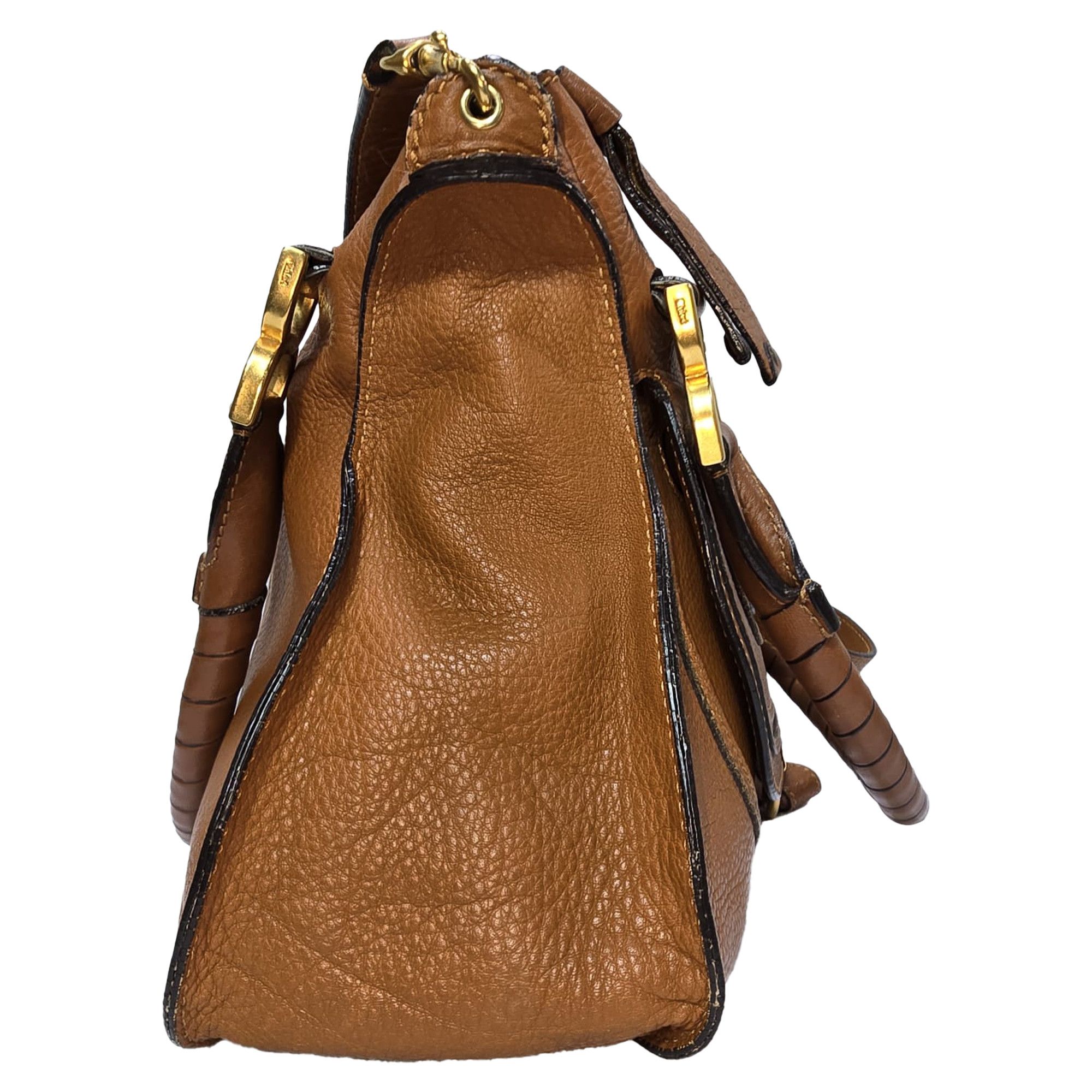 Chloe Chloé Medium Marcie Top Handle Bag in Brown Grained Calfski Size ONE SIZE - 5 Thumbnail