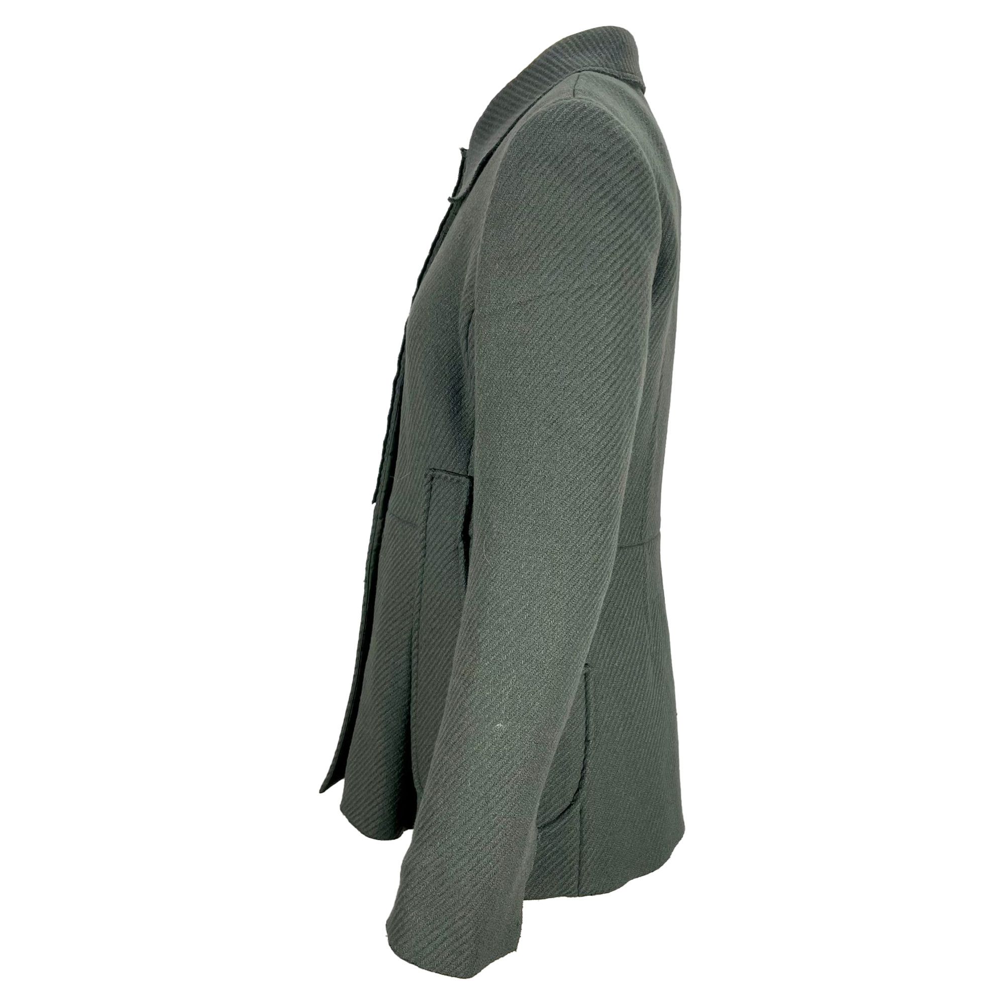 Prada Prada Herringbone Single-Breasted Peacoat in Grey Wool Size XS / US 0-2 / IT 36-38 - 2 Thumbnail