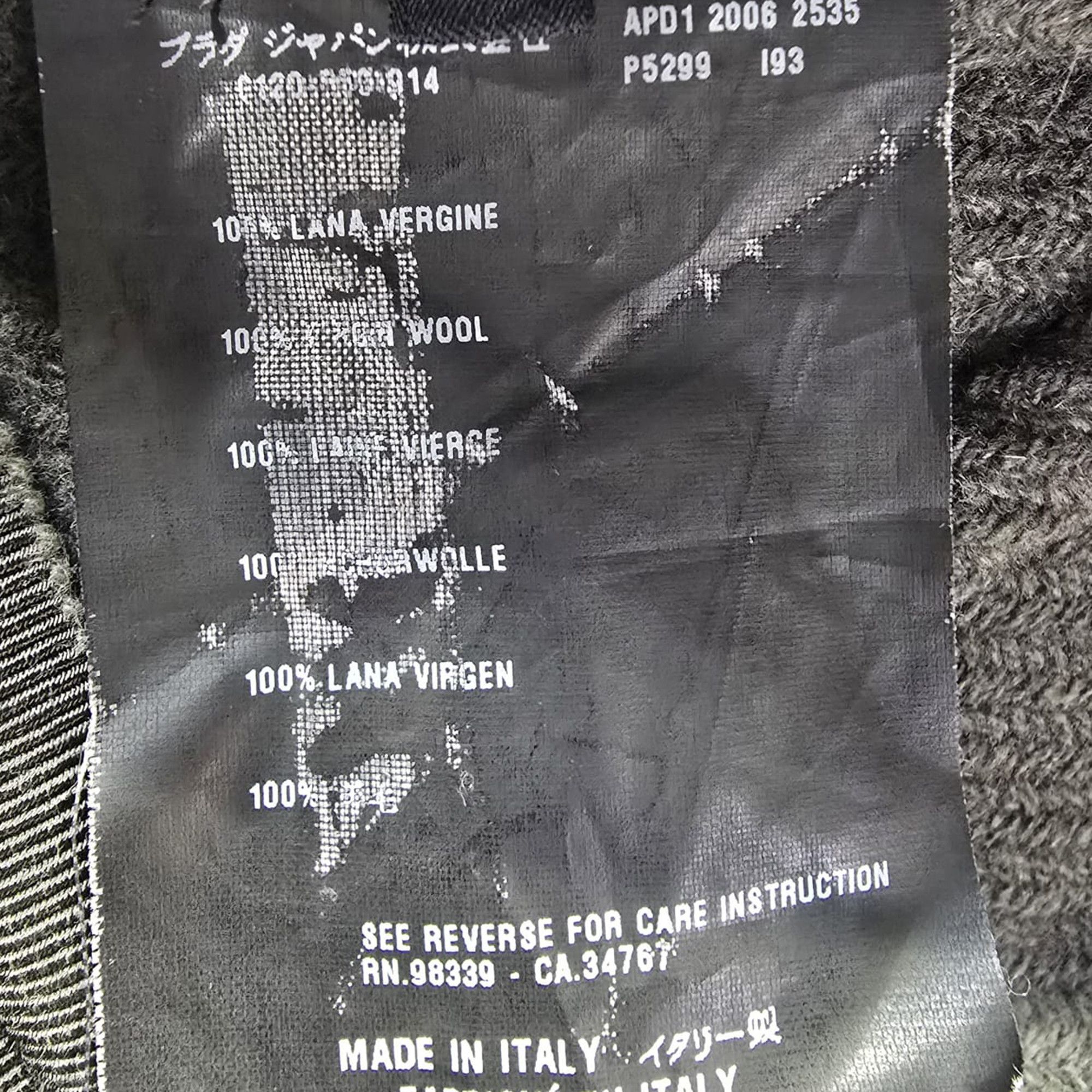 Prada Prada Herringbone Single-Breasted Peacoat in Grey Wool Size XS / US 0-2 / IT 36-38 - 6 Thumbnail