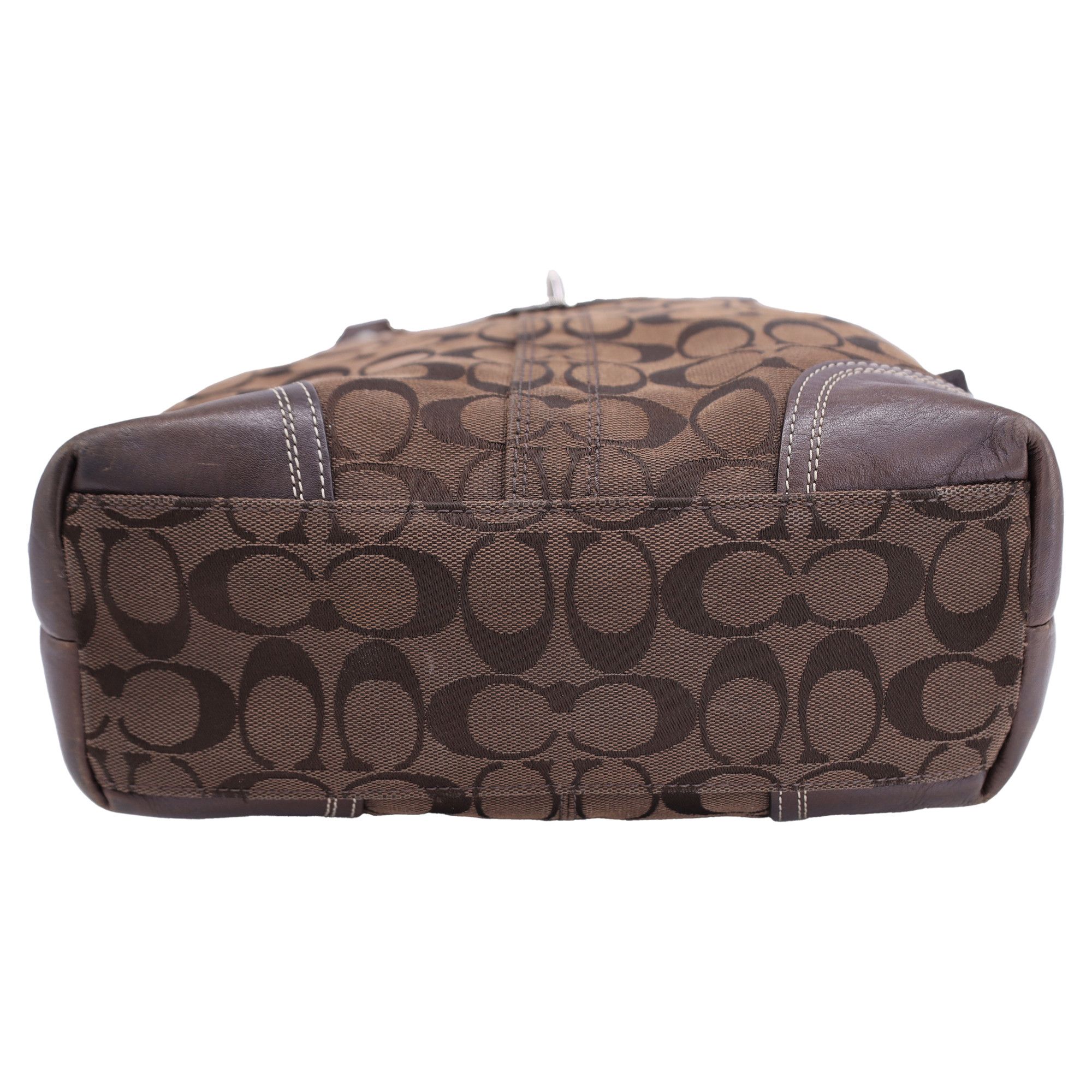 Coach Coach Hampton Signature Jacquard Medium Shoulder Bag in Brow Size ONE SIZE - 6 Thumbnail