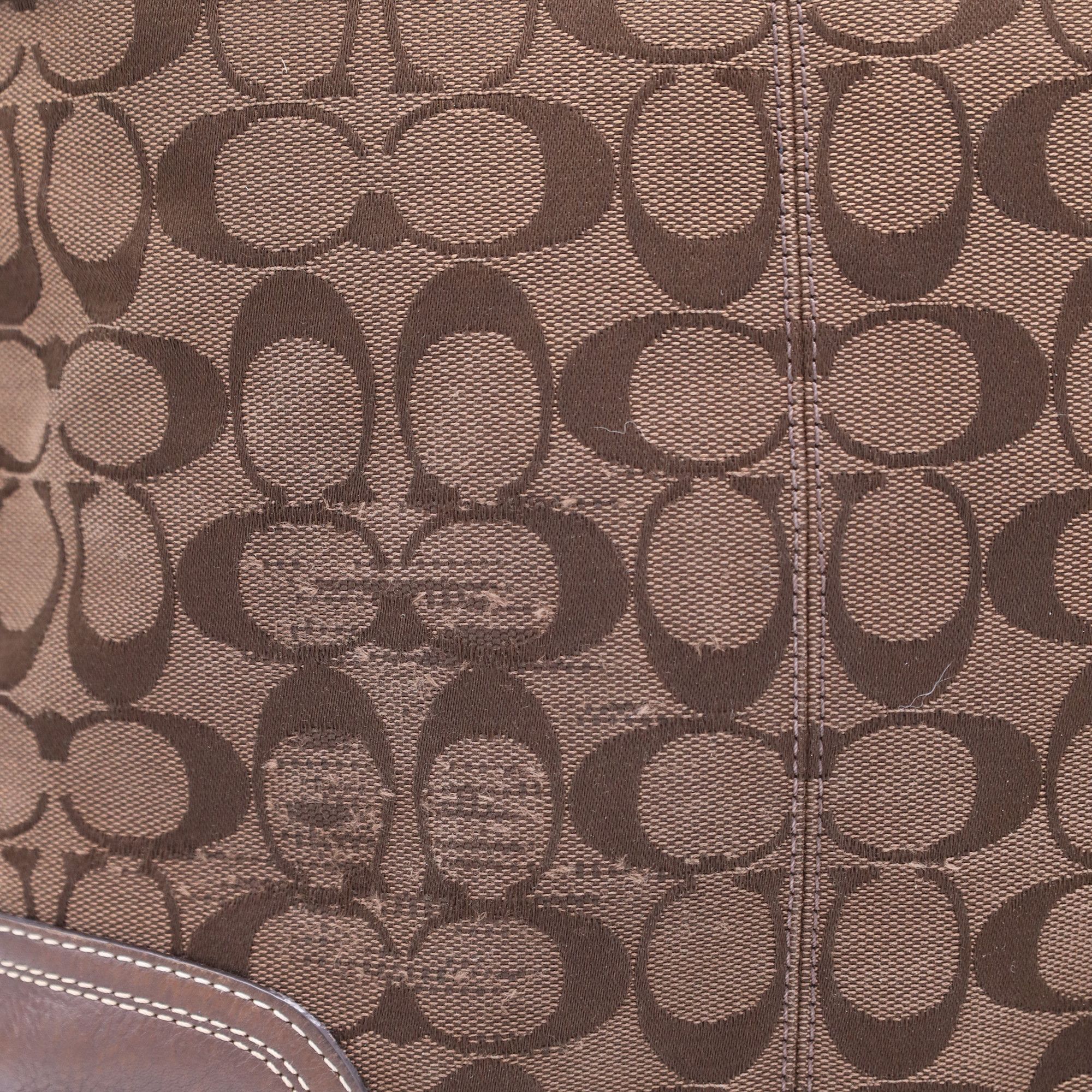 Coach Coach Hampton Signature Jacquard Medium Shoulder Bag in Brow Size ONE SIZE - 3 Thumbnail