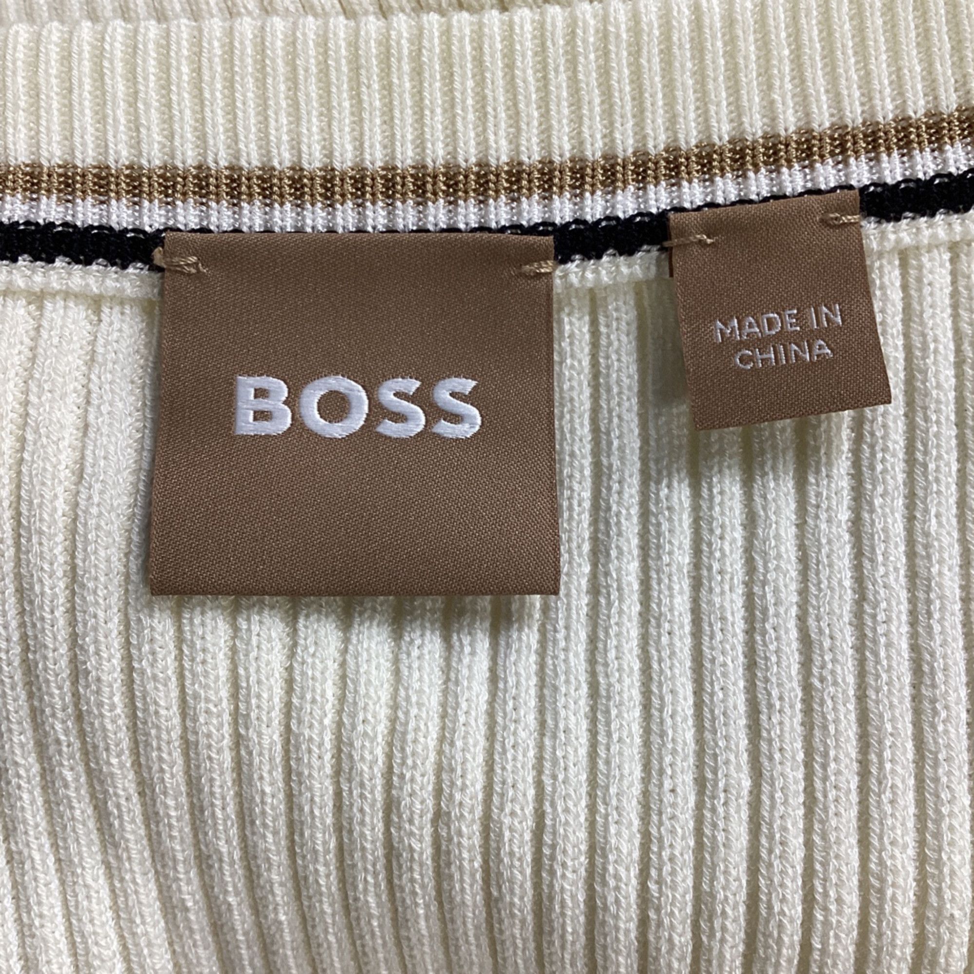 Hugo Boss Boss Ribbed Cardigan in White Viscose Size S / US 4 / IT 40 - 5 Thumbnail