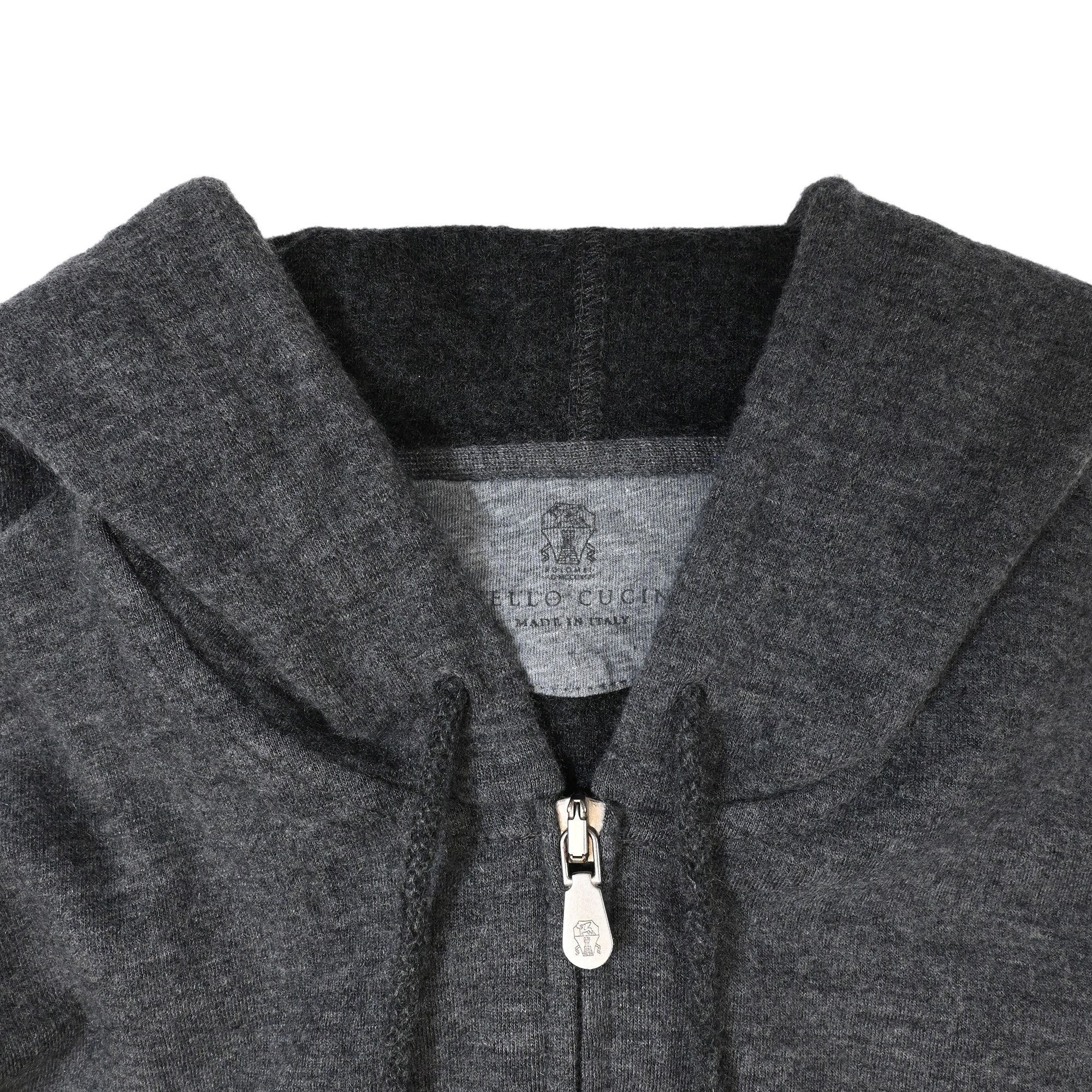 Brunello Cucinelli Brunello Cucinelli Double Zipper Hooded Jacket in Grey Cotto Size S / US 4 / IT 40 - 4 Thumbnail