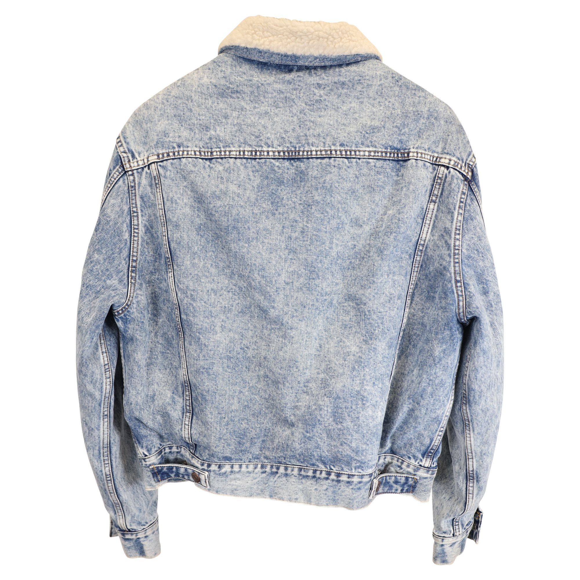 Celine Celine Oversized Shearling-Lined Bleached Denim Jacket in Li Size M / US 6-8 / IT 42-44 - 3 Thumbnail