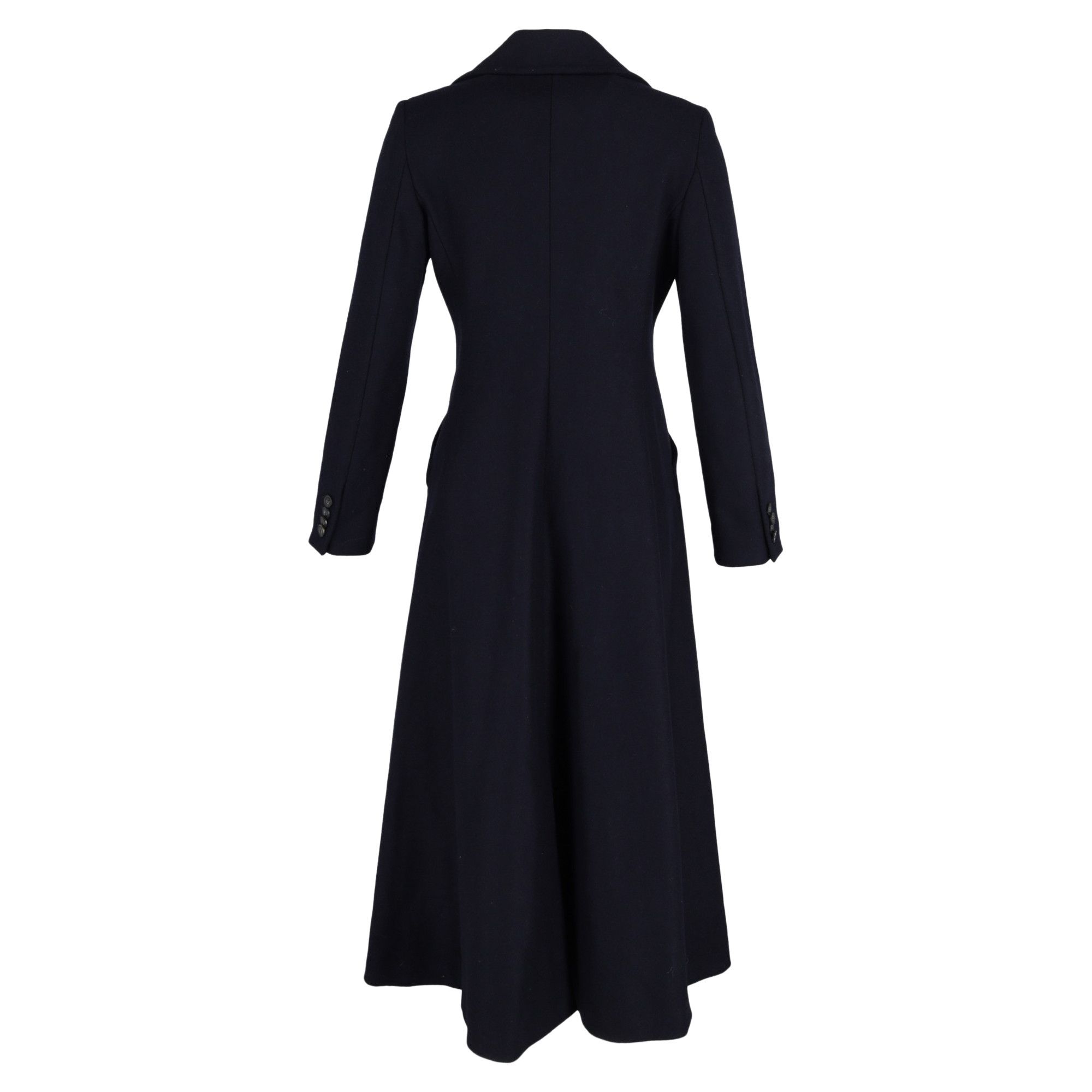 Max Mara Max Mara Double-Breasted Flare Coat in Navy Blue Wool Size XXS / US 00 / IT 34 - 3 Thumbnail