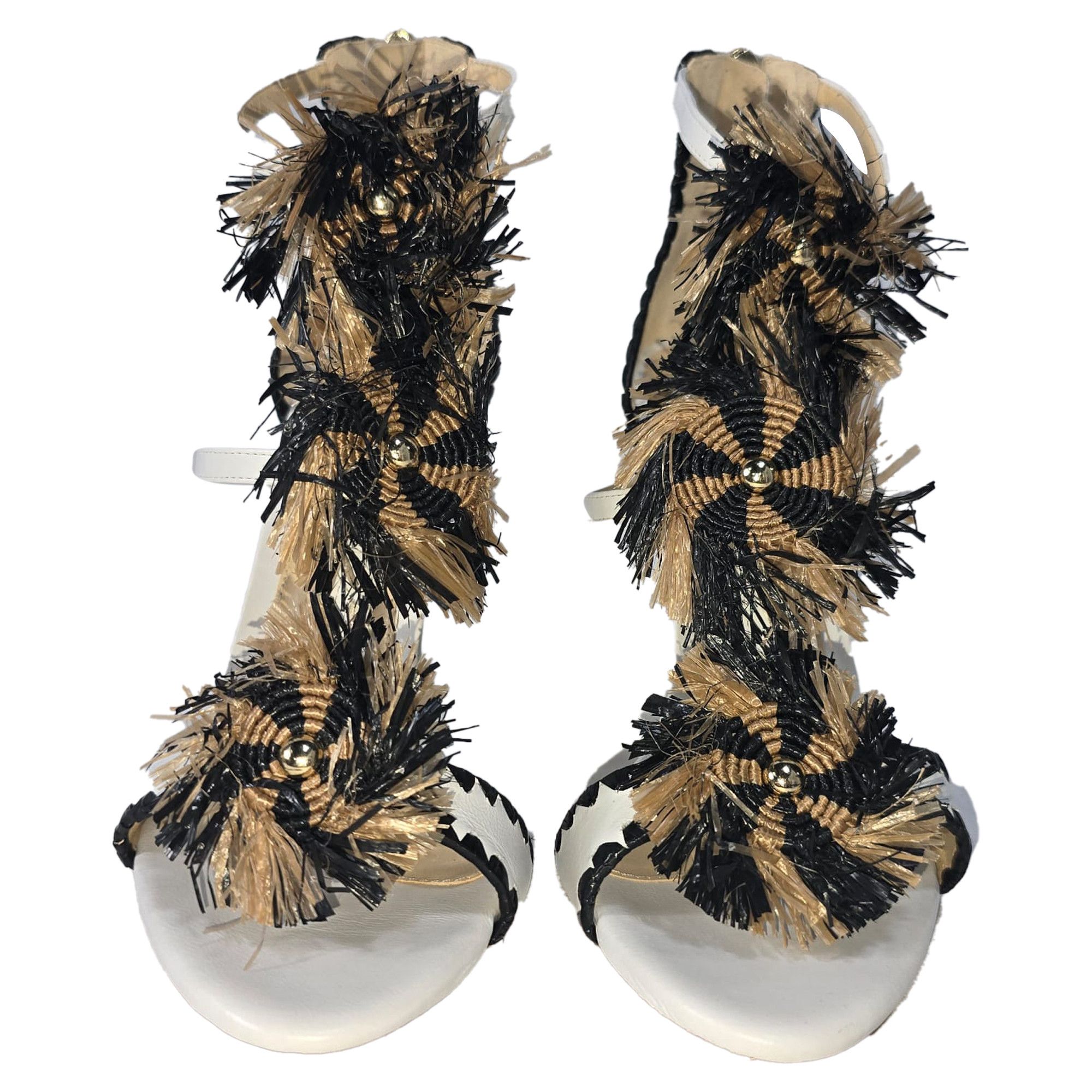 Alexandre Birman Alexandre Birman Tornado Sandals in White Leather Size US 8.5 / IT 38.5 - 2 Thumbnail