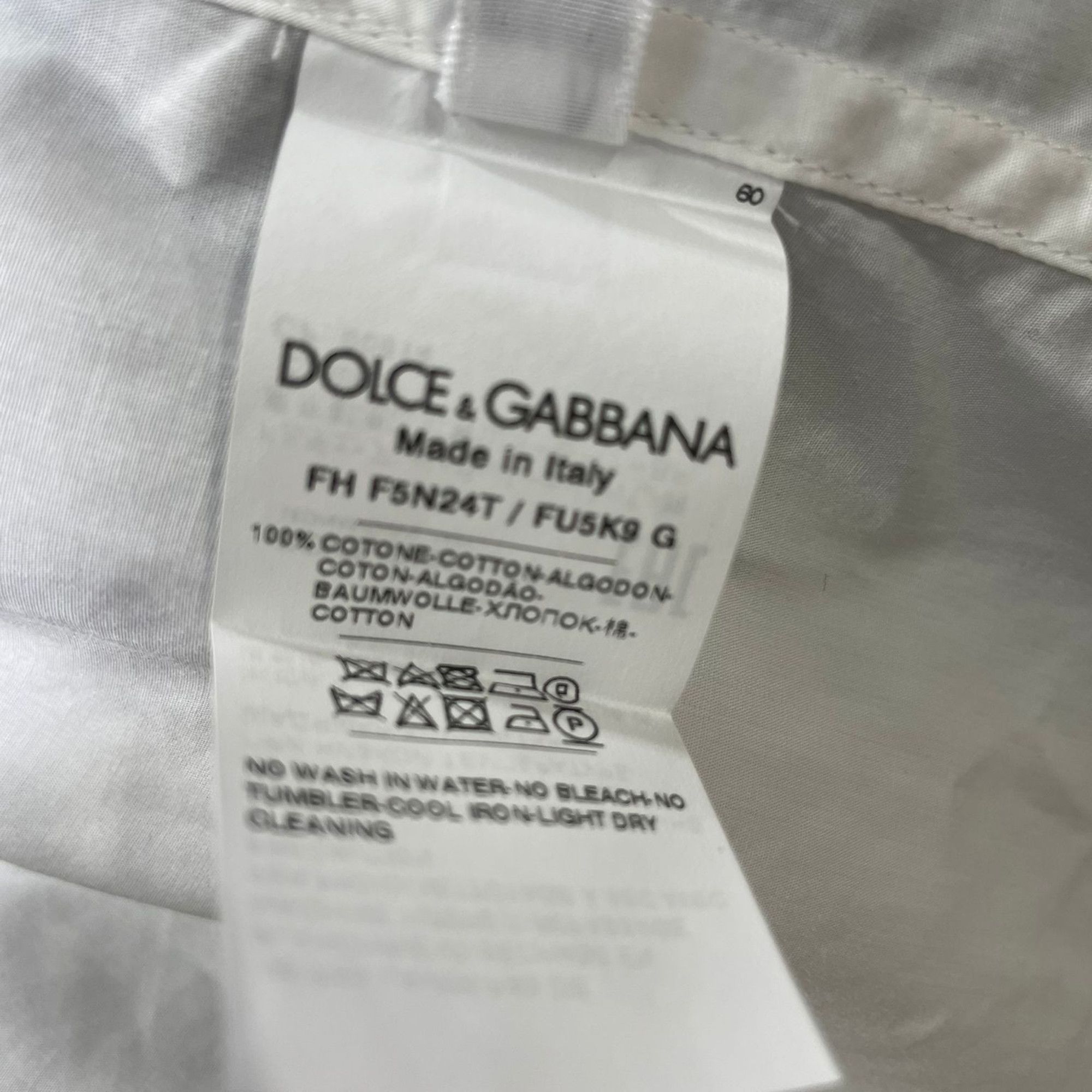 Dolce & Gabbana Dolce & Gabbana Pussy Bow Shirt in White Cotton Size XS / US 0-2 / IT 36-38 - 6 Thumbnail