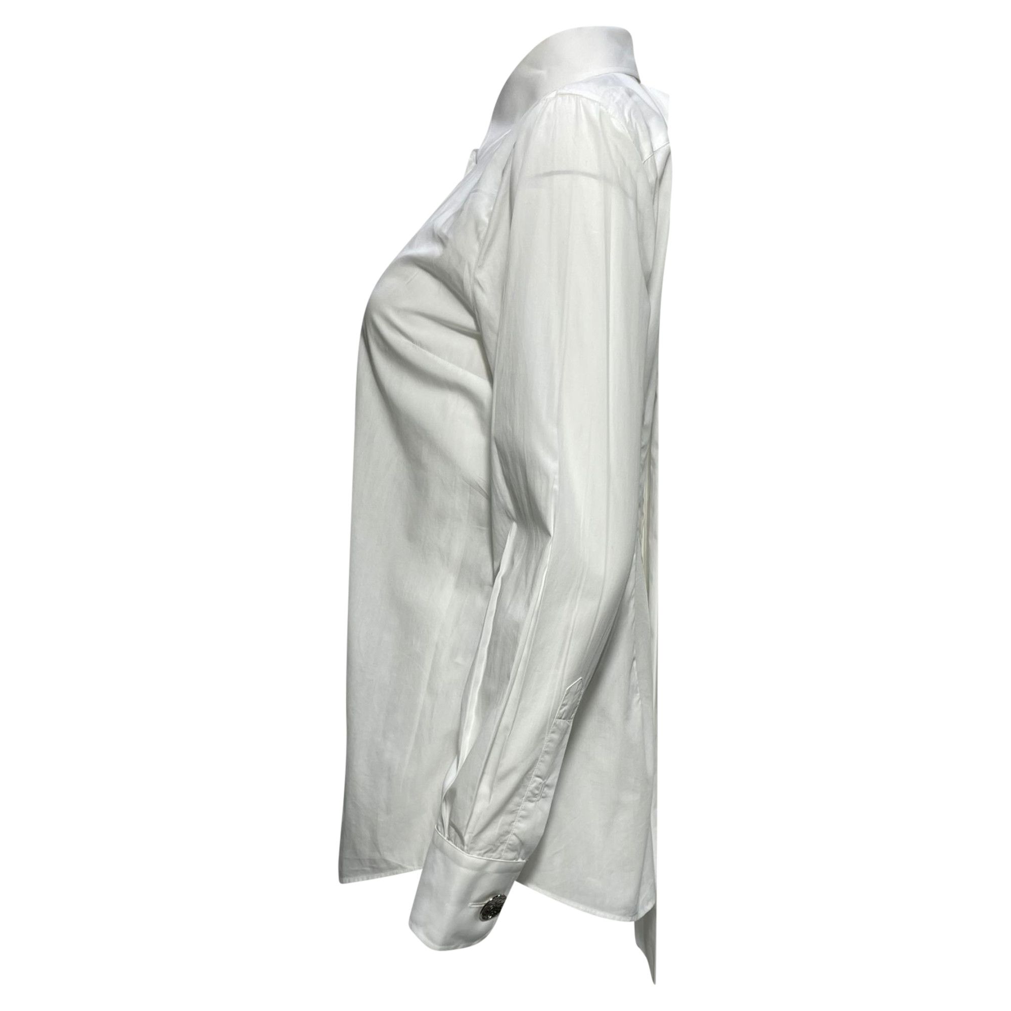 Dolce & Gabbana Dolce & Gabbana Pussy Bow Shirt in White Cotton Size XS / US 0-2 / IT 36-38 - 3 Thumbnail