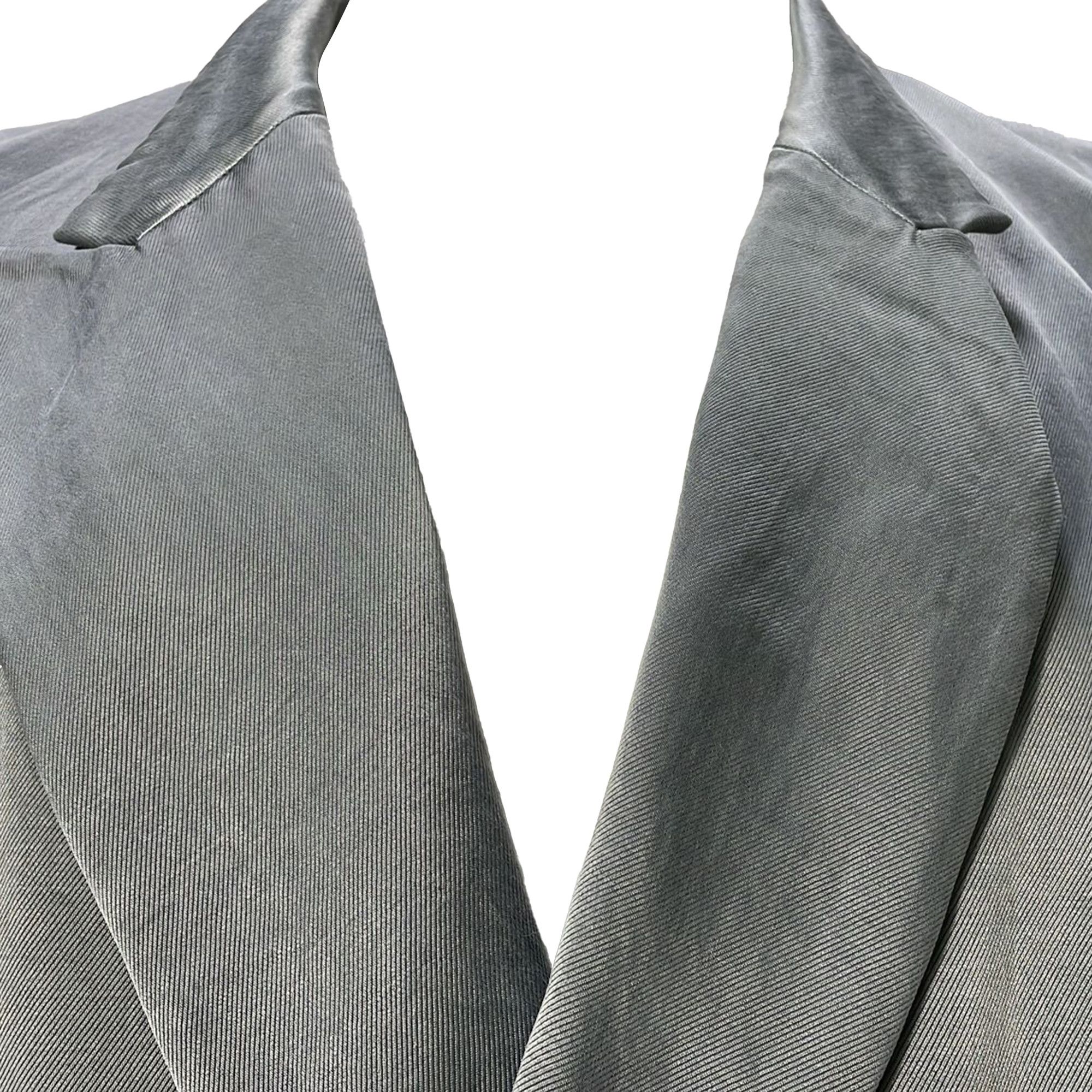 Dries Van Noten Dries Van Noten Double-Breasted Oversized Blazer in Grey Cu Size S / US 4 / IT 40 - 2 Thumbnail