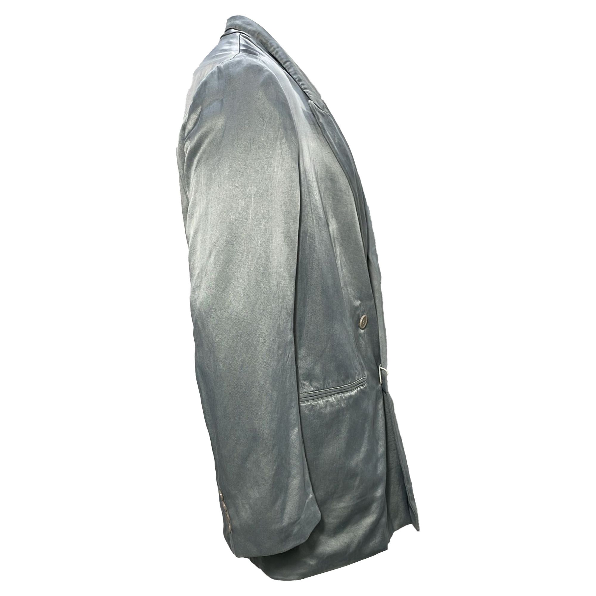 Dries Van Noten Dries Van Noten Double-Breasted Oversized Blazer in Grey Cu Size S / US 4 / IT 40 - 3 Thumbnail