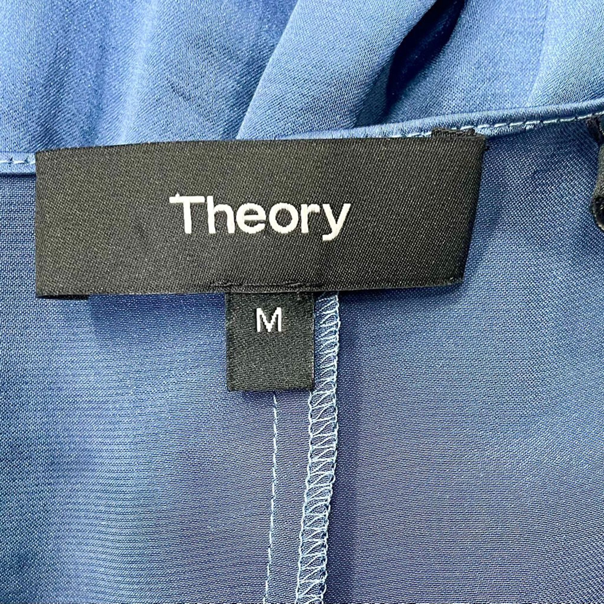 Theory Theory Wrap-Tie V-Neck Romper in Blue Satin Size 25" / US 0 / IT 36 - 5 Thumbnail