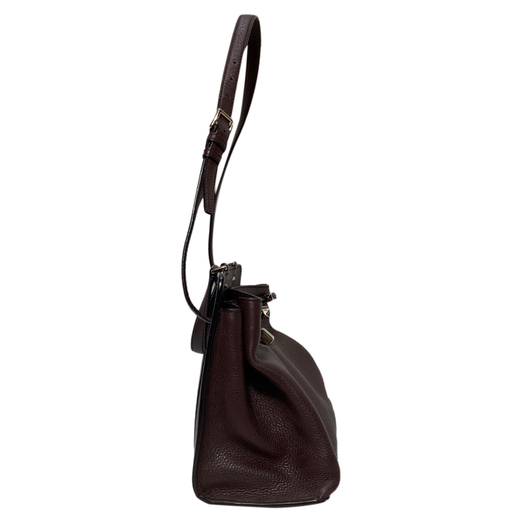 Valentino Valentino Medium Joylock Top Handle Bag in Burgundy Leather Size ONE SIZE - 3 Thumbnail