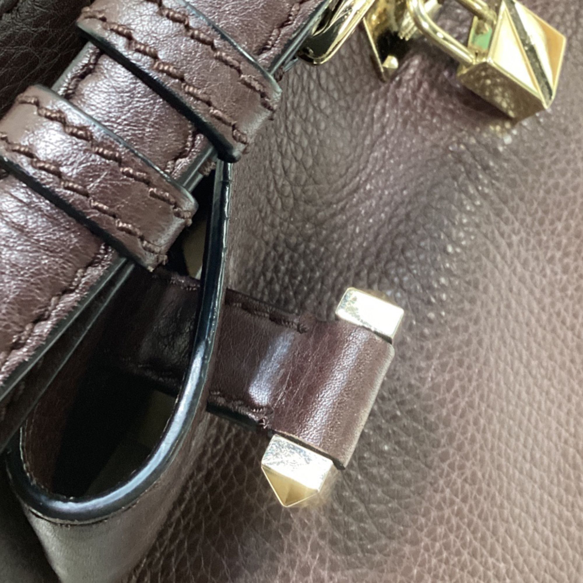 Valentino Valentino Medium Joylock Top Handle Bag in Burgundy Leather Size ONE SIZE - 6 Thumbnail
