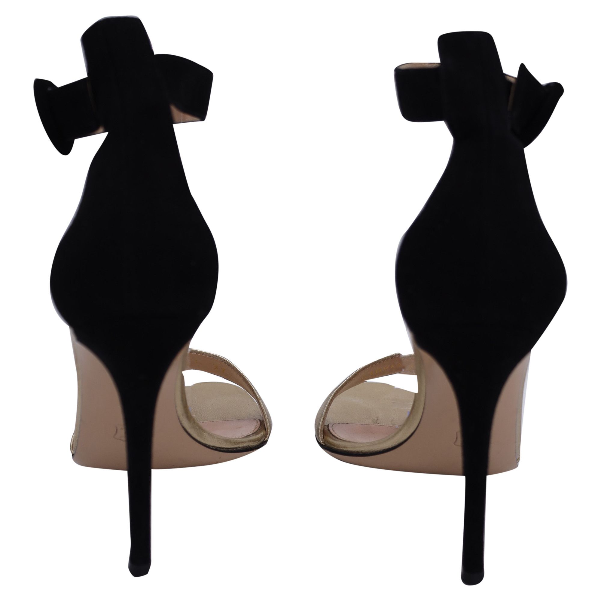 Gianvito Rossi Gianvito Rossi Portofino Ankle-Strap Sandals in Gold and Bla Size US 8 / IT 38 - 3 Thumbnail