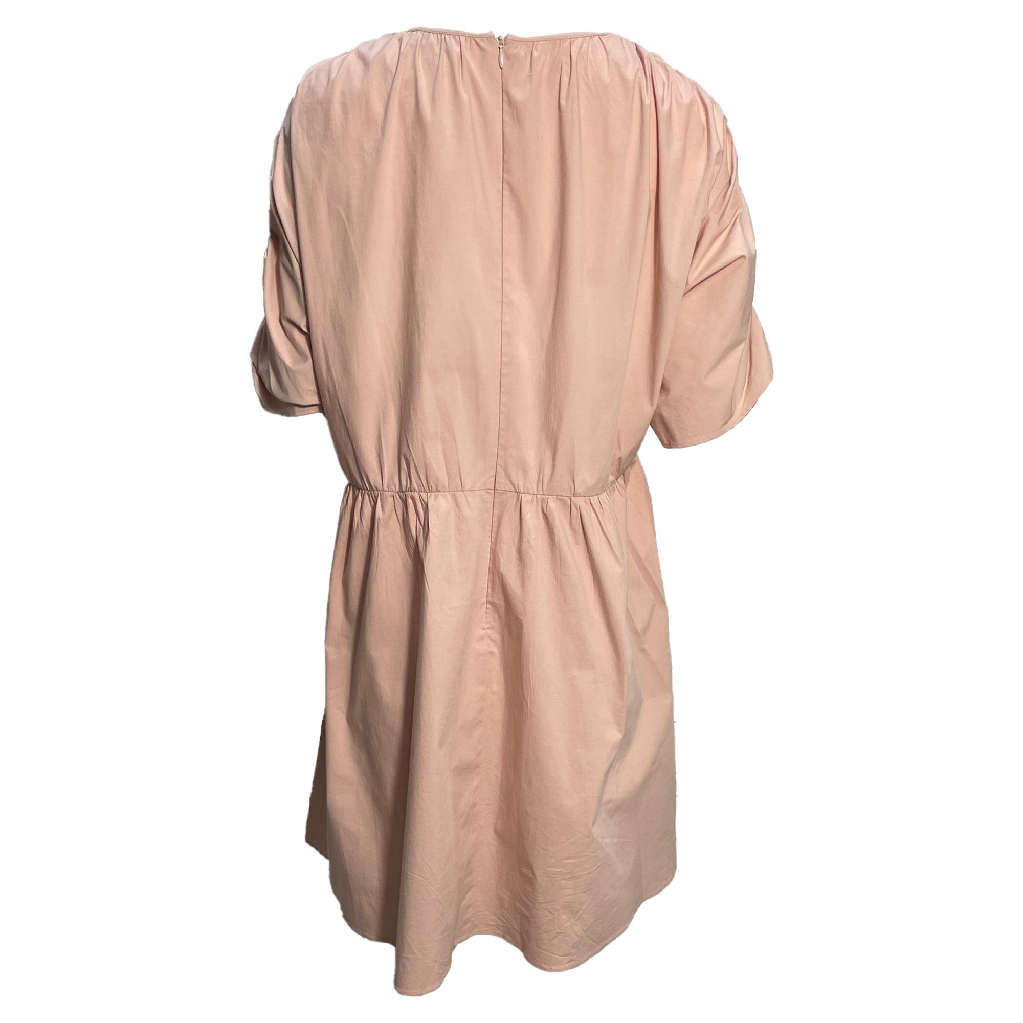 RED Valentino Red Valentino Lace-Up Mini Dress in Pink Cotton Size M / US 6-8 / IT 42-44 - 2 Thumbnail