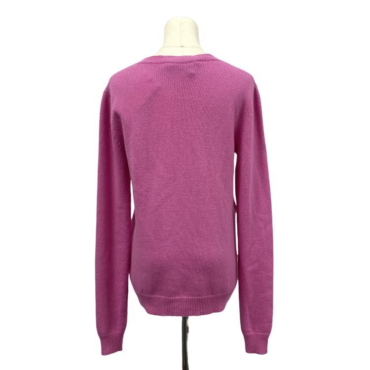Gucci Gucci Pink Floral Detail V-Neck Sweater Size XS Size XS / US 0-2 / IT 36-38 - 2 Thumbnail