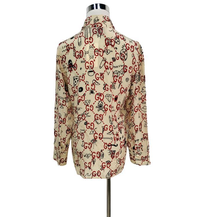 Gucci Gucci Printed Silk Blouse Size 38 Size XS / US 0-2 / IT 36-38 - 2 Thumbnail