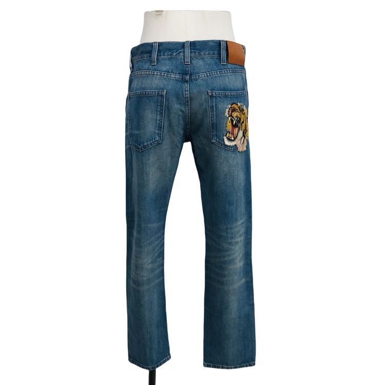 Gucci Gucci Tiger Embroidered Denim Jeans Size 29 Size US 29 - 2 Thumbnail