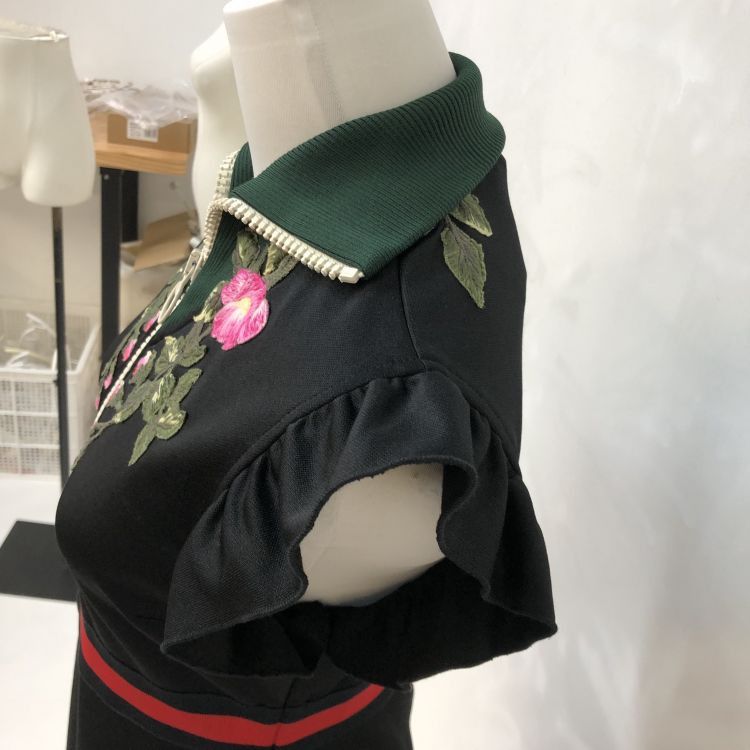 Gucci Gucci Floral Embroidered Zip Front Midi Dress Size S Size S / US 4 / IT 40 - 8 Thumbnail