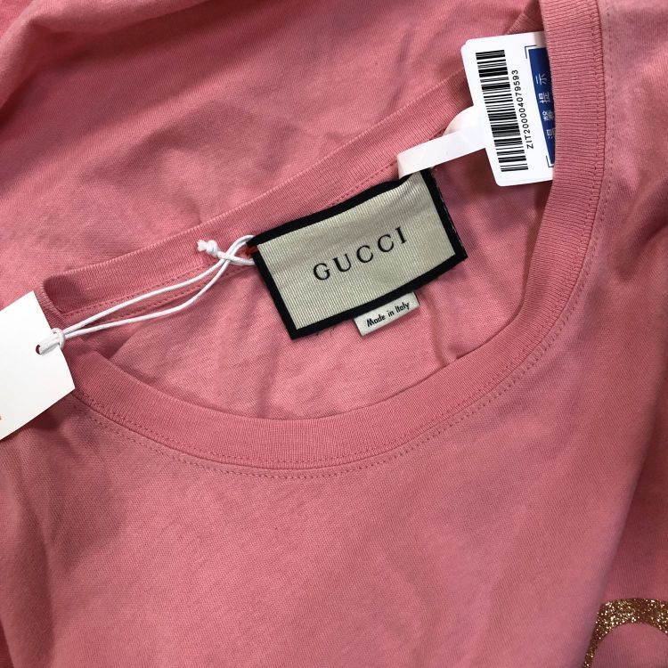 Gucci Gucci Pink Gold Glitter Logo T-Shirt Size S Size S / US 4 / IT 40 - 5 Thumbnail