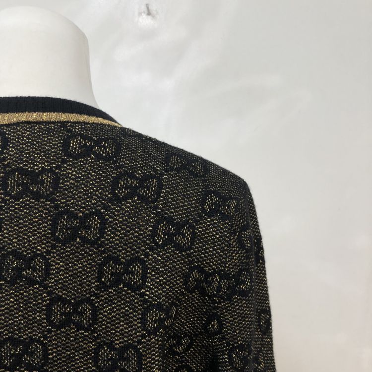 Gucci Gucci GG Monogram Metallic Knit Cardigan Size M Size M / US 6-8 / IT 42-44 - 12 Thumbnail