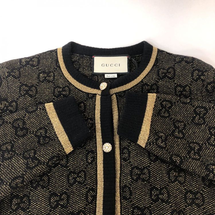 Gucci Gucci GG Monogram Metallic Knit Cardigan Size M Size M / US 6-8 / IT 42-44 - 13 Thumbnail