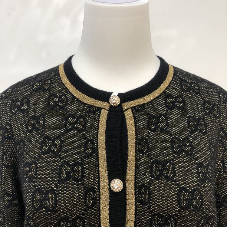 Gucci Gucci GG Monogram Metallic Knit Cardigan Size M Size M / US 6-8 / IT 42-44 - 7 Thumbnail
